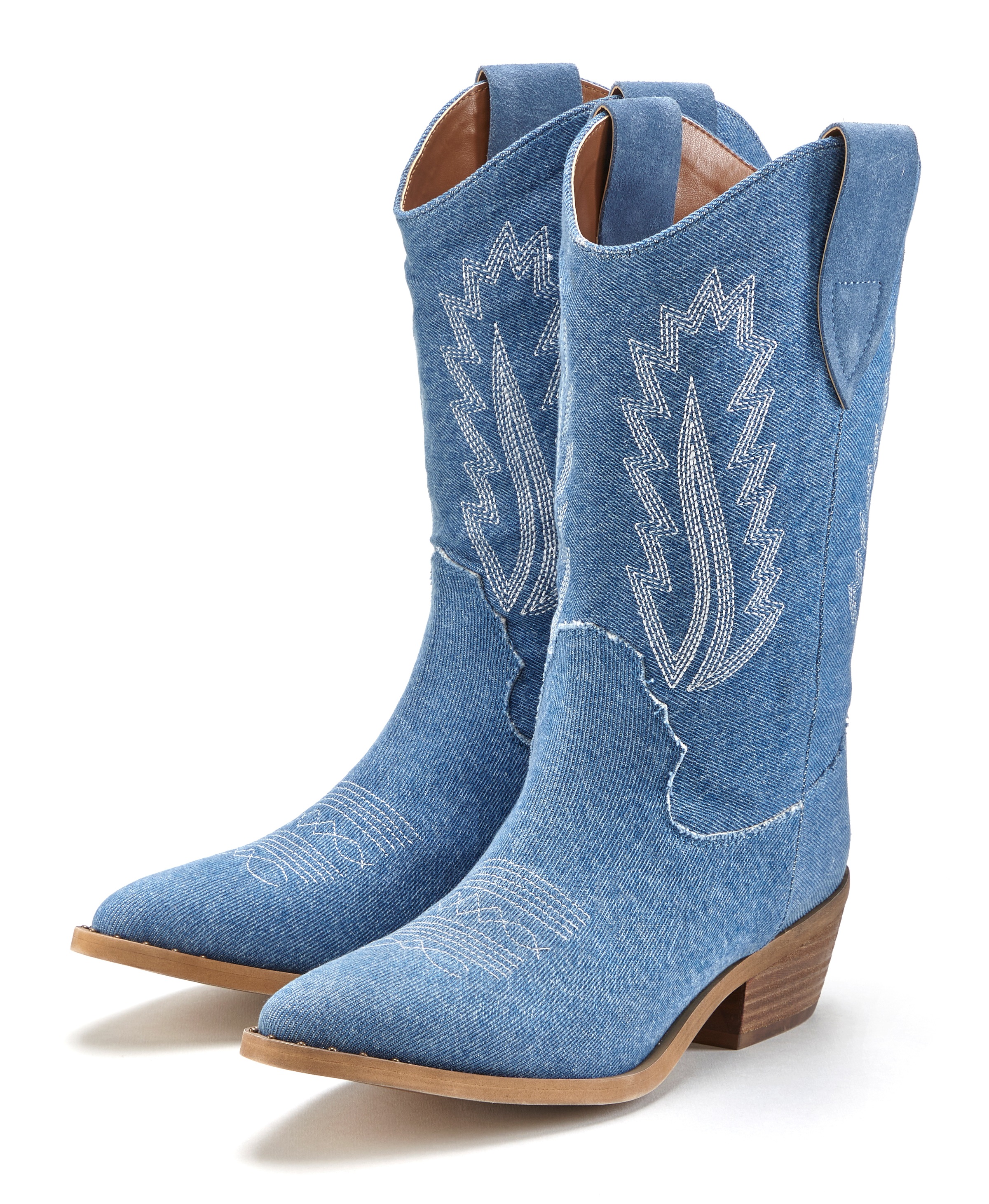 Image of LASCANA Chelseaboots Cowboy Stiefelette, Western Stiefelette, Ankleboots im Denim-Look