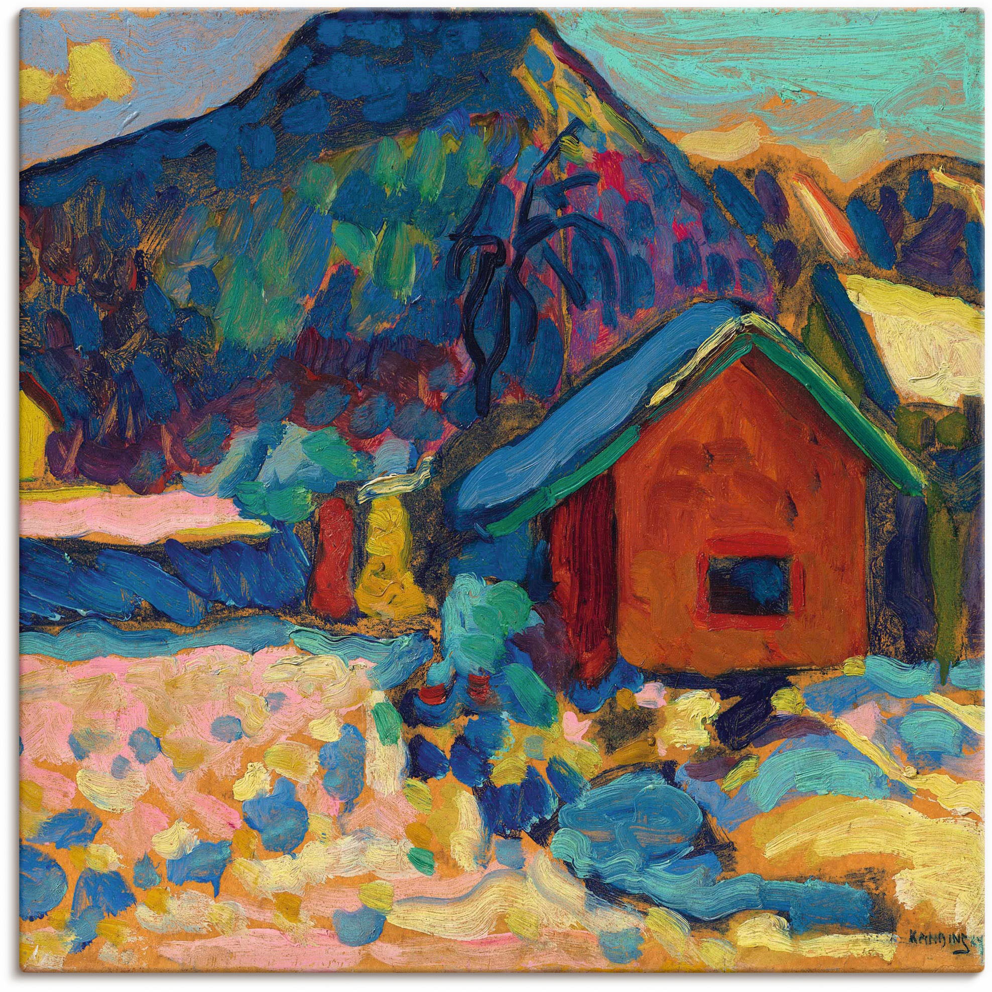 Image of Artland Wandbild »Winterstudie mit Berg. 1908«, Gegenstandslos, (1 St.), in vielen Grössen & Produktarten - Alubild / Outdoorbild für den Aussenbereich, Leinwandbild, Poster, Wandaufkleber / Wandtattoo auch für Badezimmer geeignet bei Ackermann Versand Sc