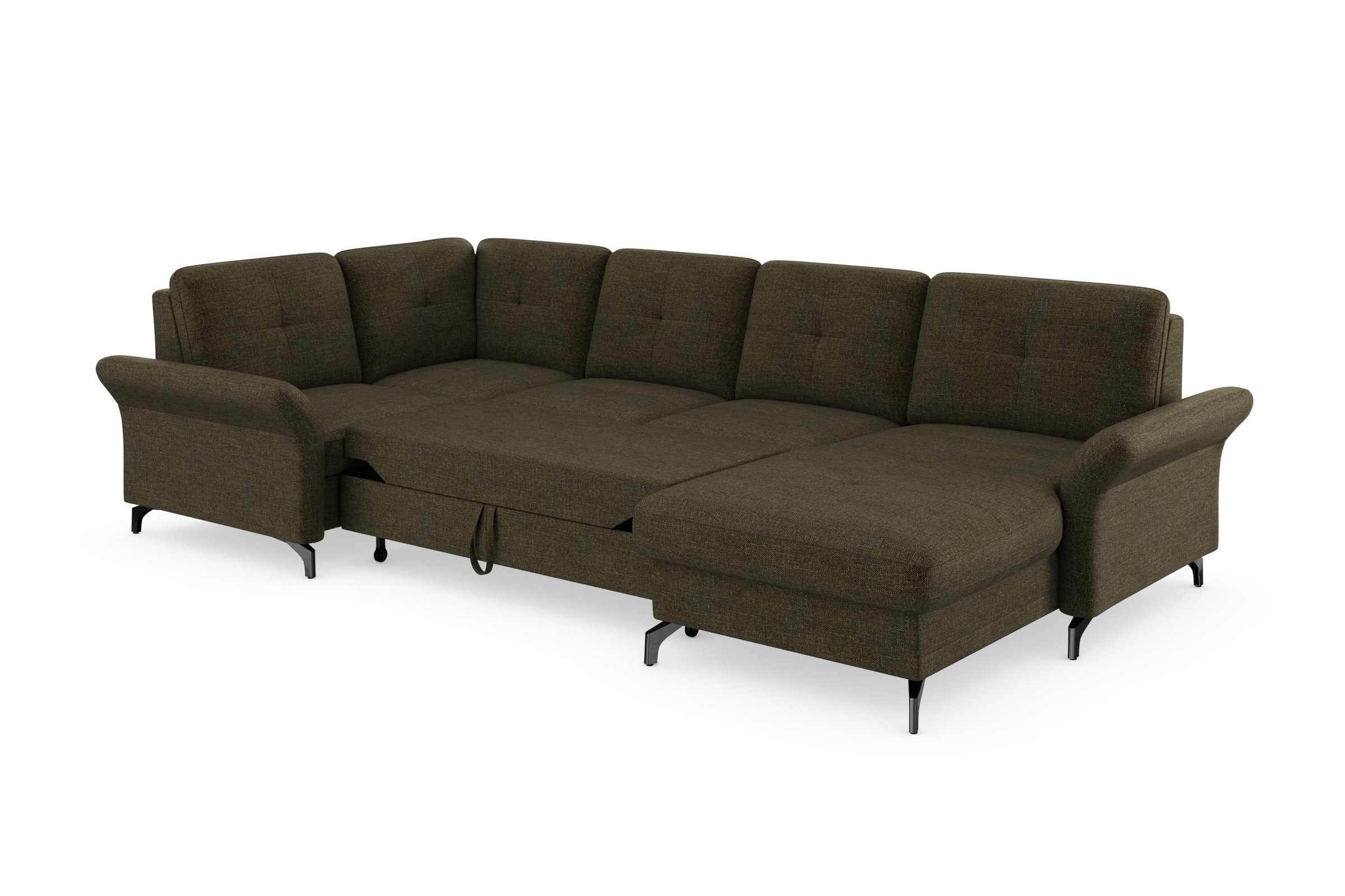 Places of Style Wohnlandschaft »Calando U-Form«, wahlweise mit Bettfunktion, Bettkasten und Armteilfunktion