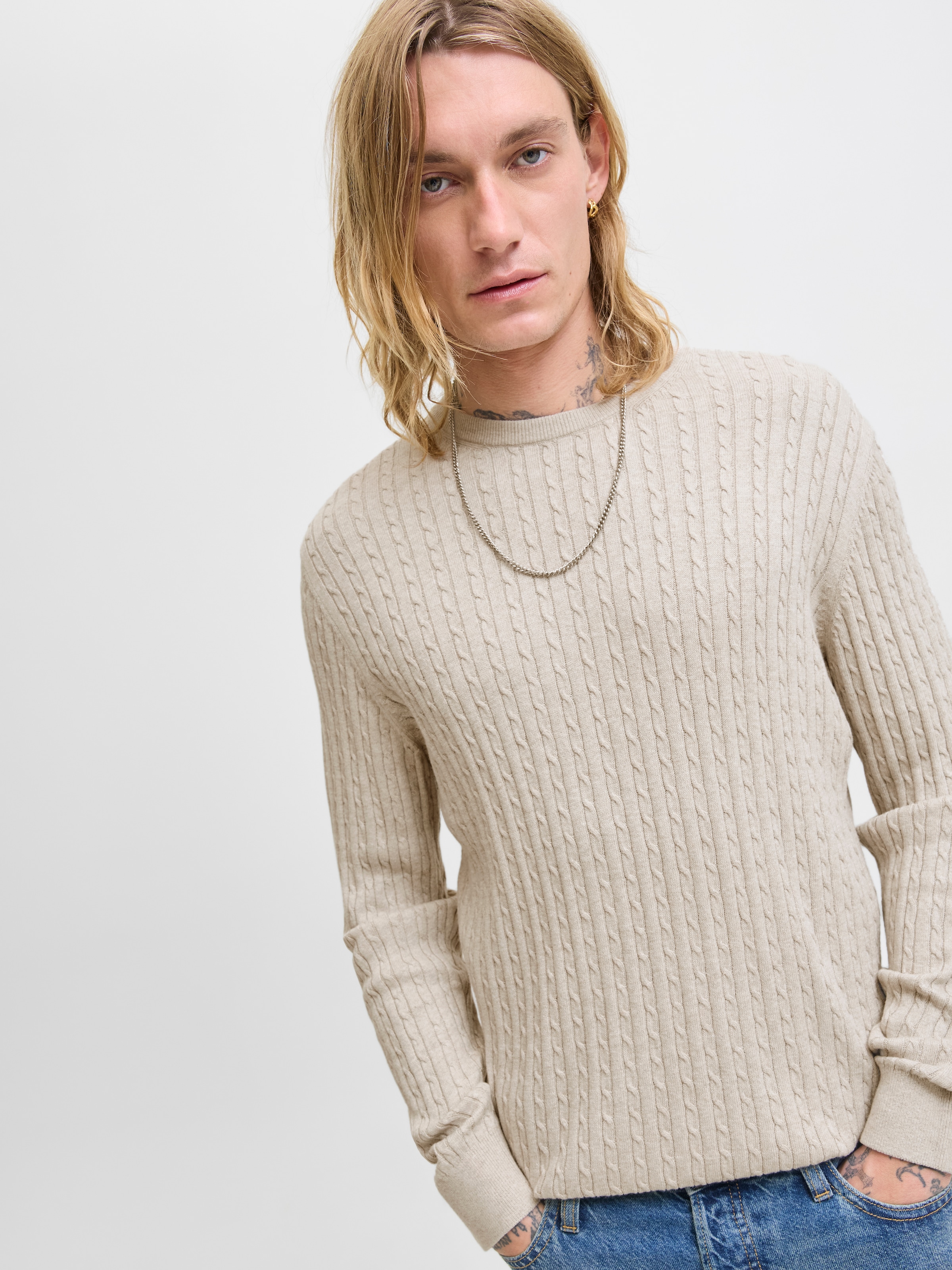 Jack & Jones Pull en tricot »JJEEMIL KNIT CABLE CREW NECK NOOS«