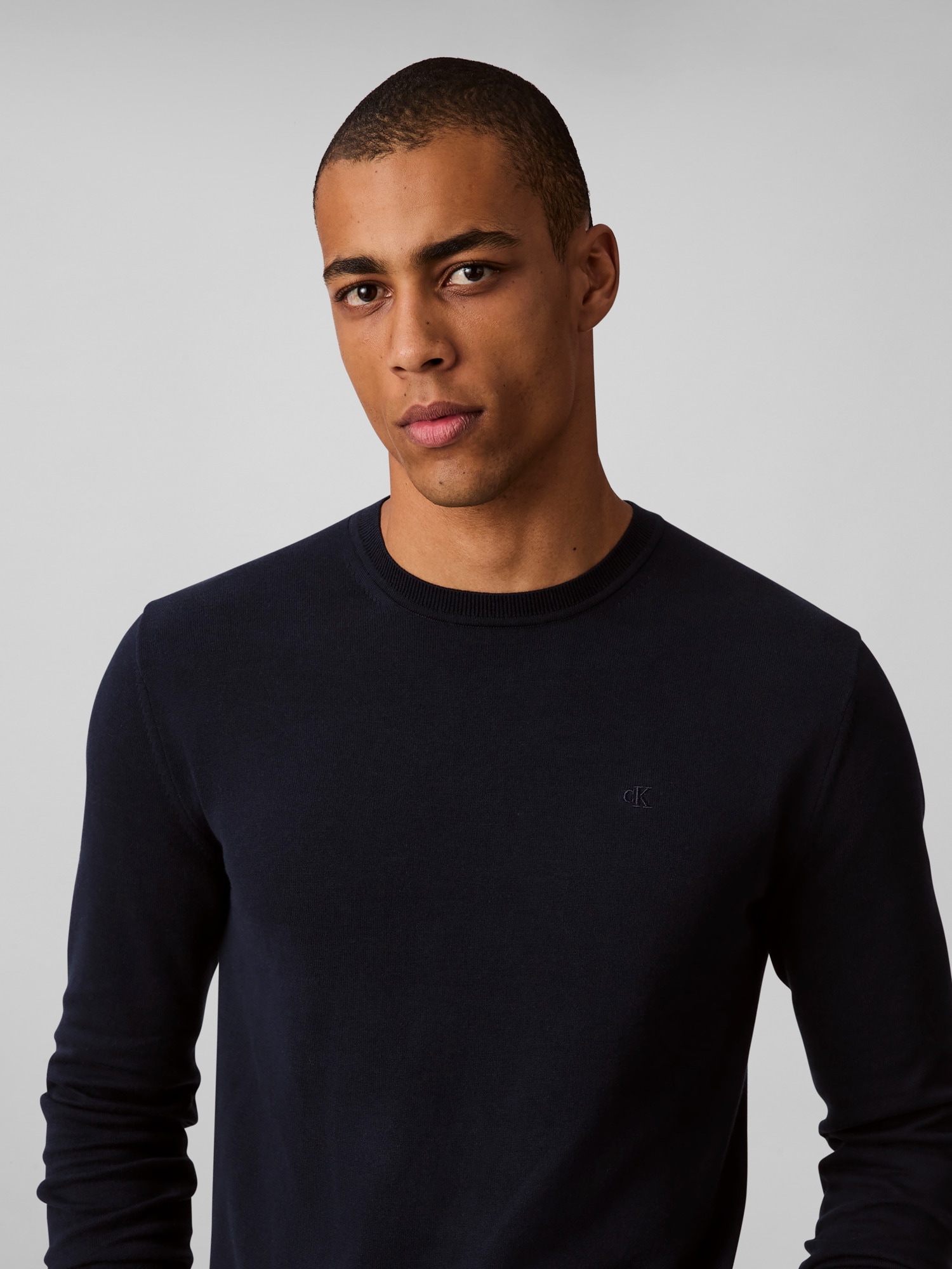 Calvin Klein Strickpullover »LS SUPIMA COTTON CREW 14GG«, Mit Rundhalsausschnitt