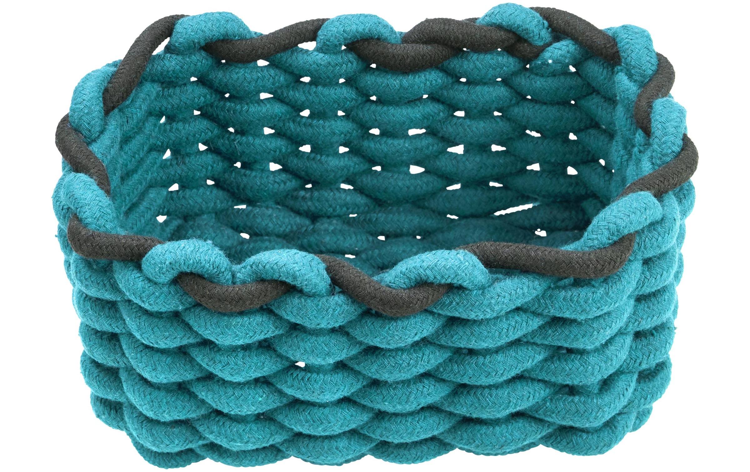 diaqua® Aufbewahrungskorb »Cord 20 x 14 x 10 cm, Petrol/Schwarz«