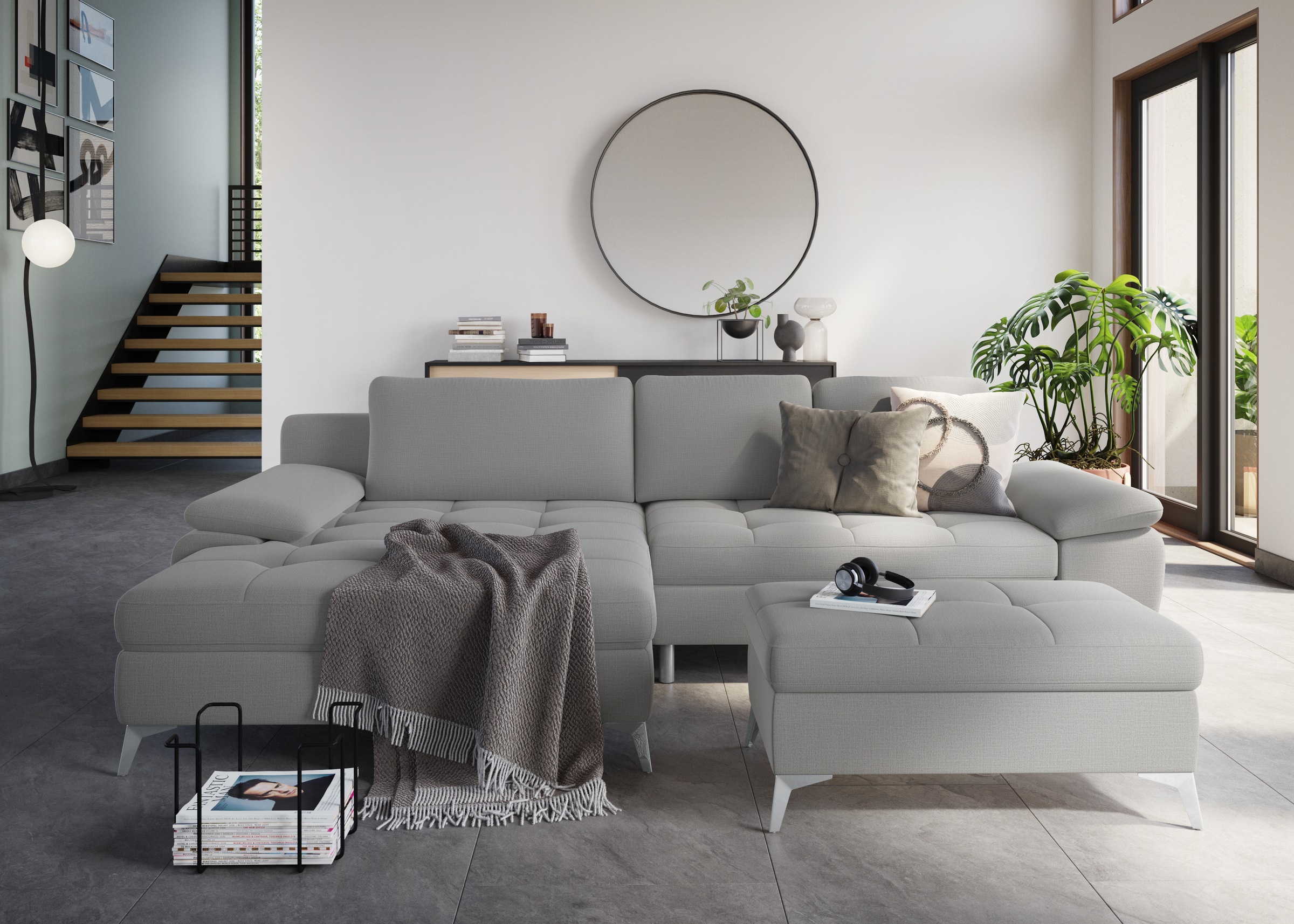 sit&more Ecksofa »Latigo L-Form«, mit Mega-Recamiere, wahlweise mit Bettfunktion und Bettkasten