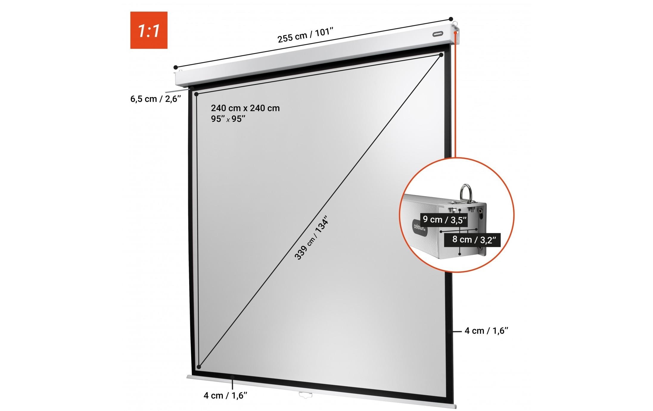 Celexon Rolloleinwand »Professional Plus 240x240 cm«
