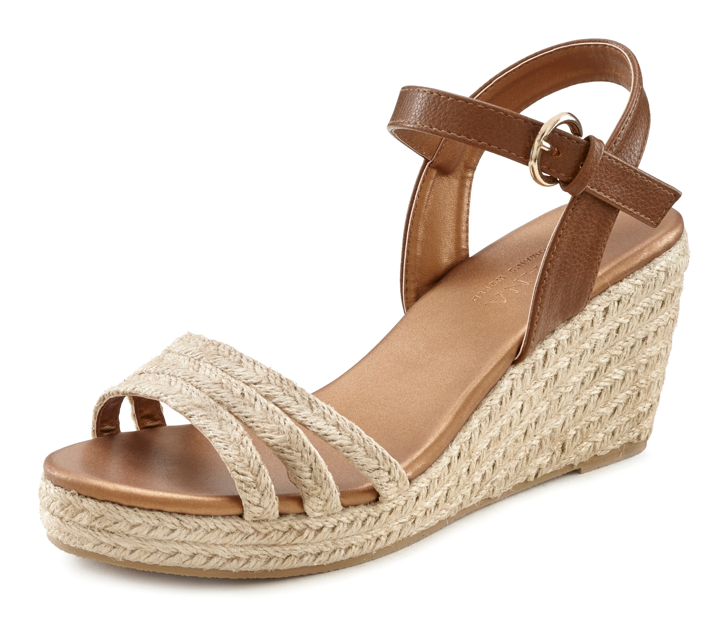 Image of LASCANA Sandalette, vegan mit Keilabsatz in Bast-Optik bei Ackermann Versand Schweiz