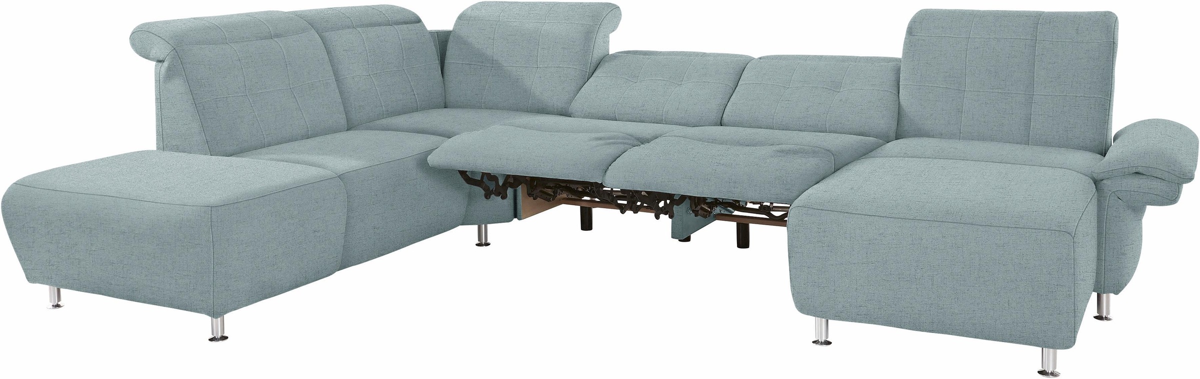 Places of Style Wohnlandschaft »Manhattan U-Form«, 2 Sitze mit elektrischer Relaxfunktion, verstellbare Armlehnen