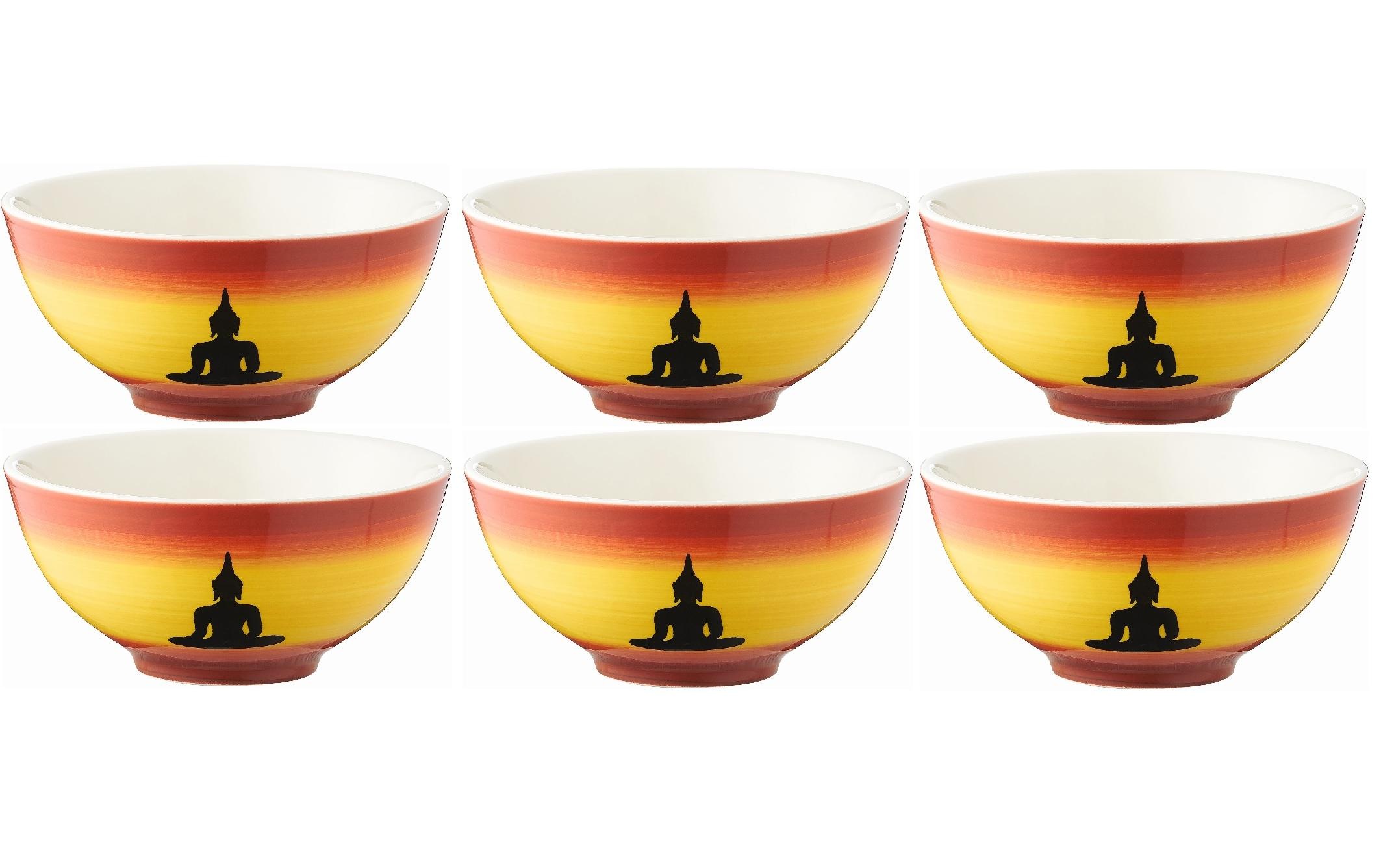 Image of Mila Schale »Buddha 6 Stück, Gelb/Ro«, aus Keramik bei Ackermann Versand Schweiz