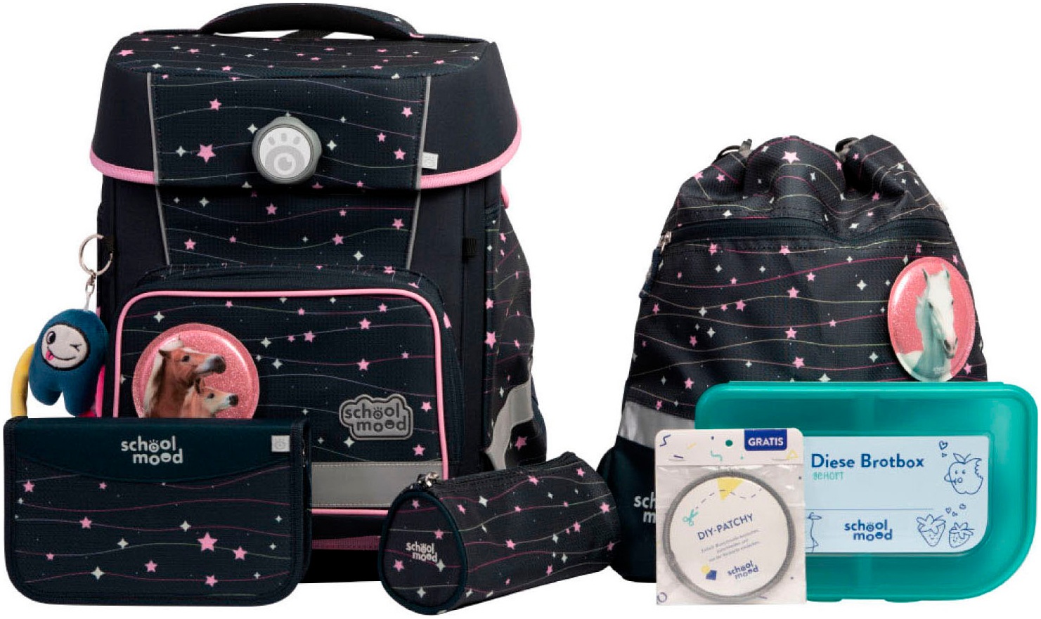 School-Mood, Unisex, SCHOOL-MOOD »Champion Maxx Pro« retroreflektierende Flächen, ella (pferd) mit moodie fritzi fröhlich, B/H/T: 30cm x 40cm x 23cm, 