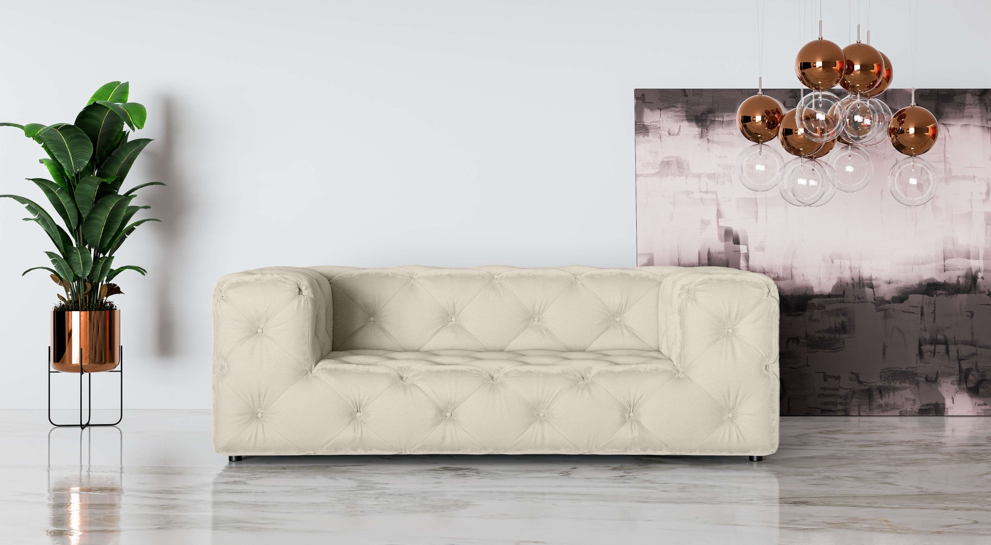 Home affaire 2-places »FOLLINA« Canapé 2 places avec capitonnage Chesterfield classique
