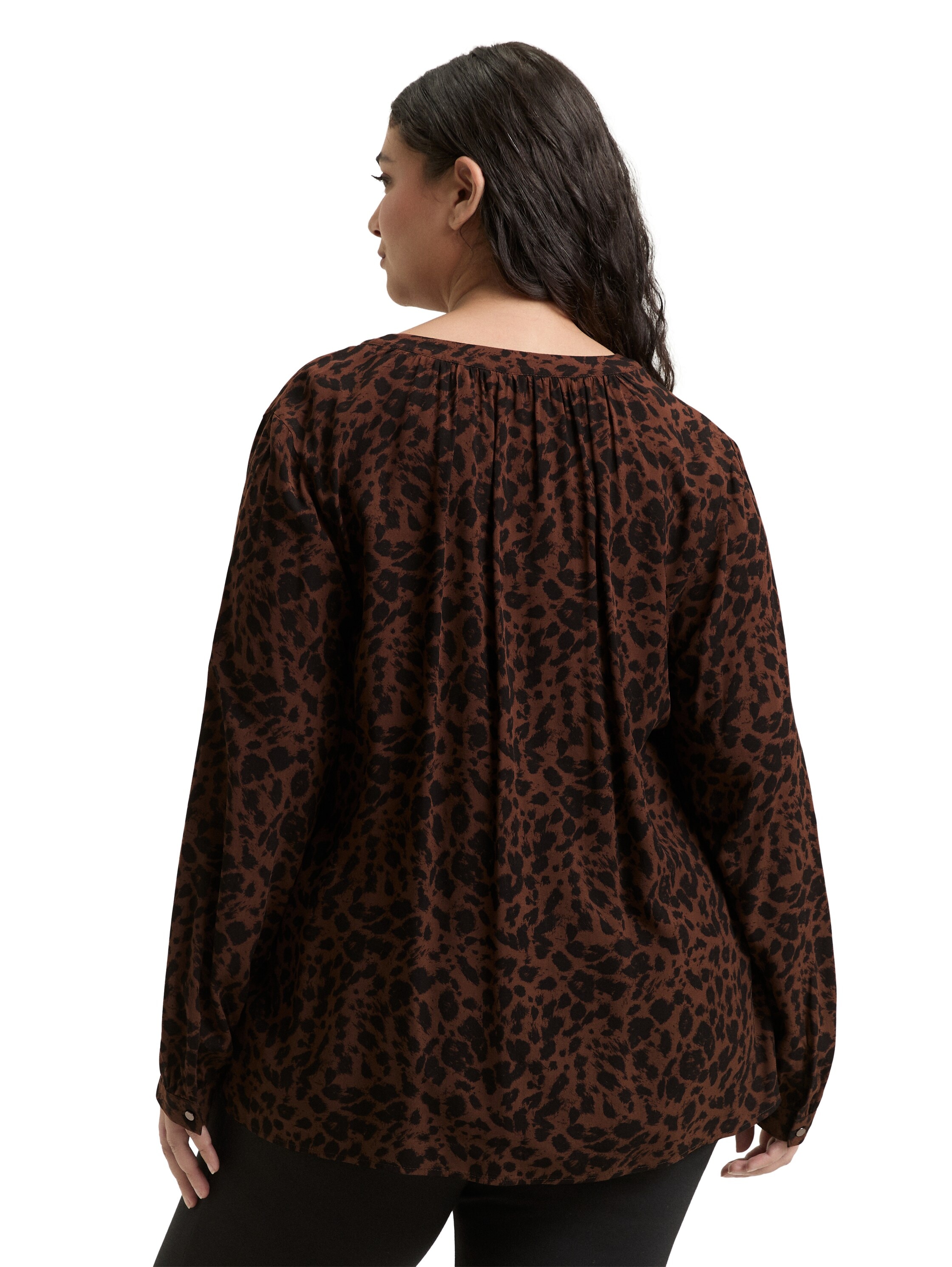 TOM TAILOR PLUS Blouse classique mit Leo-Print