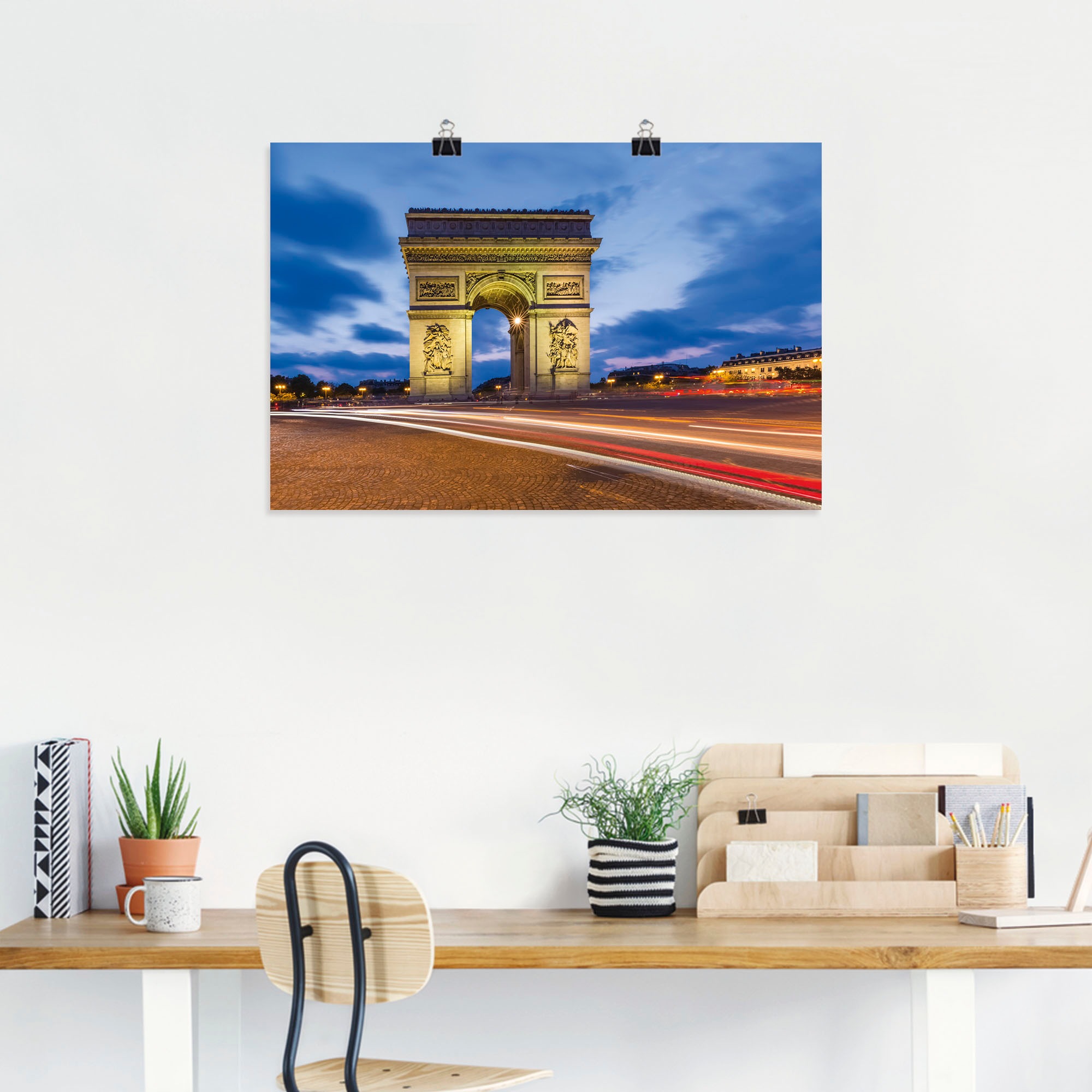Poster »Paris Triumphbogen abends«, Paris, (1 St.), als Alubild, Leinwandbild,...