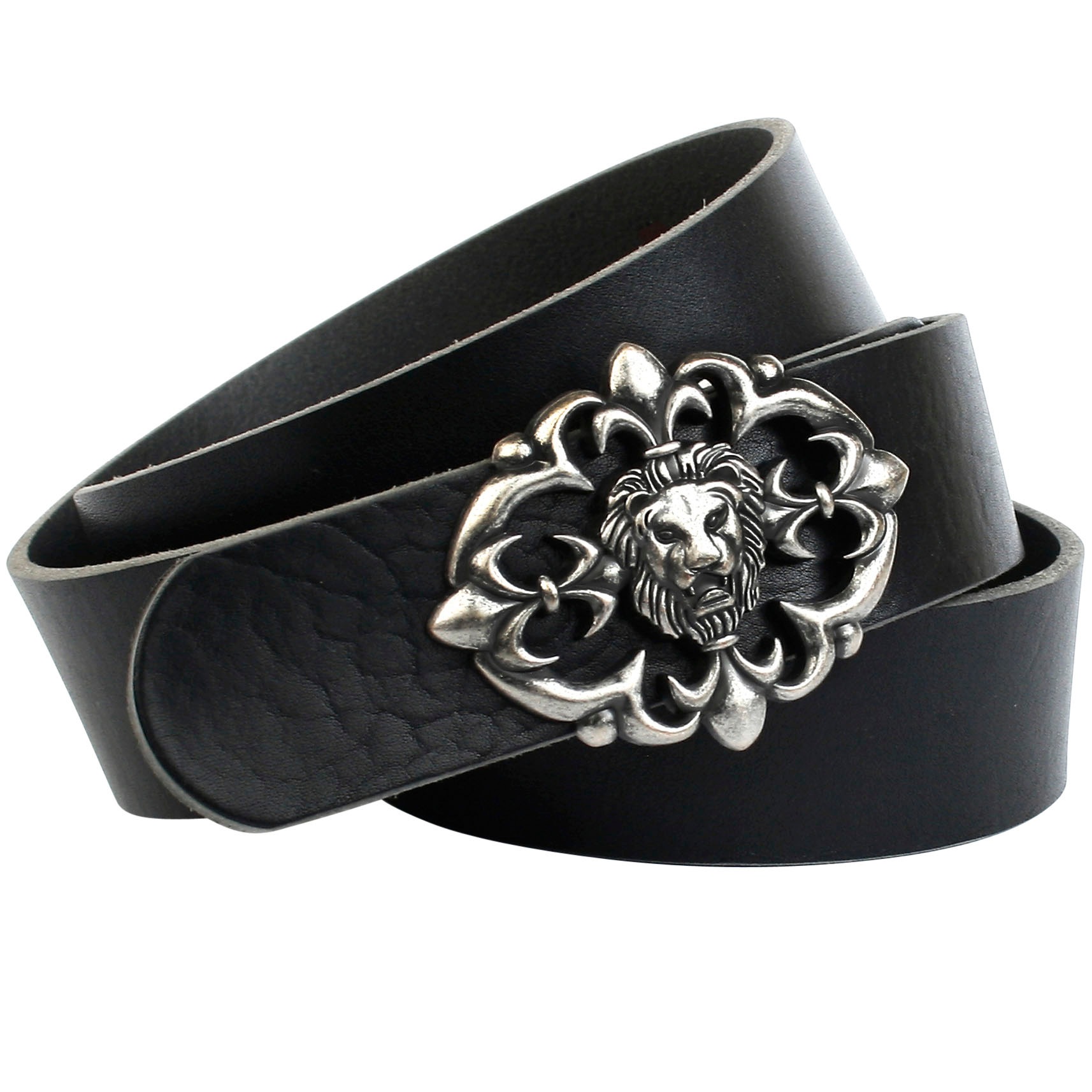 Image of Anthoni Crown Ledergürtel mit auffälliger Fashion-Schliesse