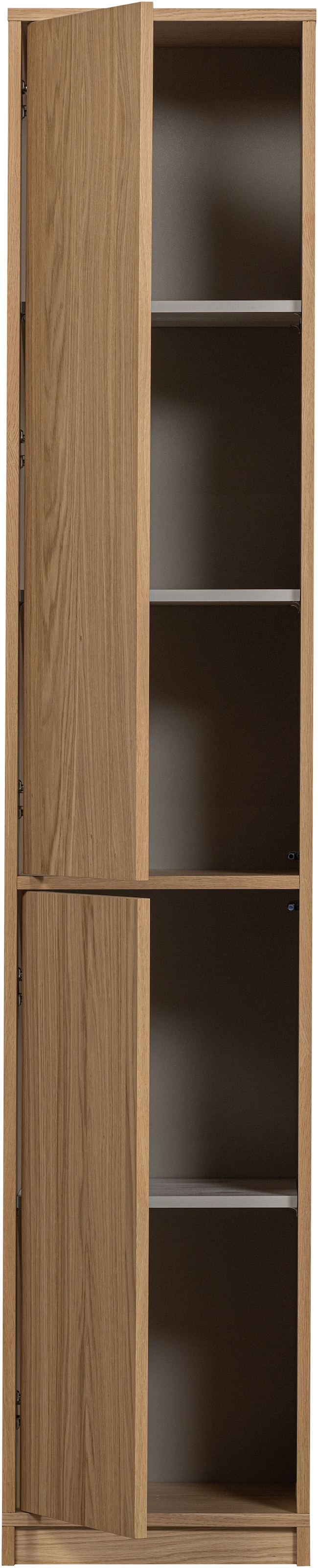 WOOOD Mehrzweckschrank »Modulair Eichenholzfurnier mit Druckmechanismus 40x40x199 cm« Tragkraft 15 kg pro Boden, sichtbare Maserung, einfach zu montieren