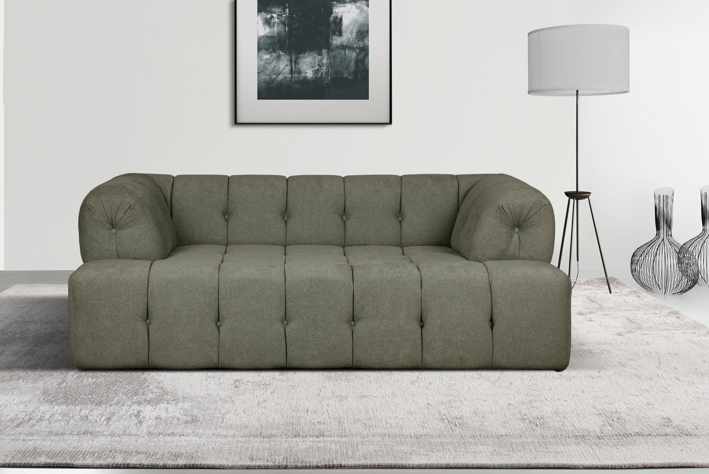 Home affaire 2-Sitzer »APERIRE Design-Sofa, moderne Steppung, Breite 180 cm« mit Wellenunterfederung, gemütlich und modern, komfortables Sitzgefühl