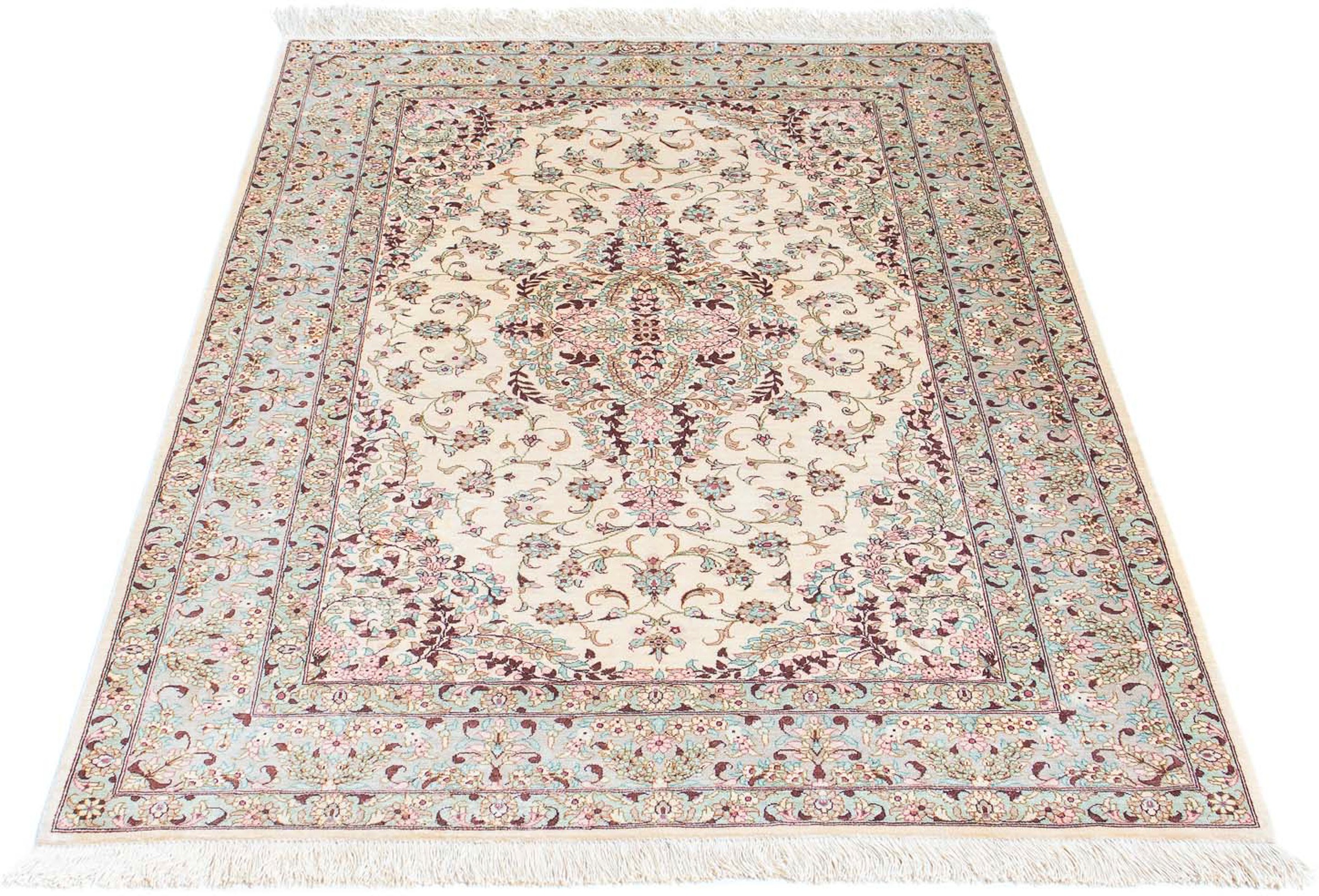 Image of morgenland Orientteppich »Perser - Ghom - 147 x 98 cm - beige«, rechteckig, 10 mm Höhe, Wohnzimmer, Handgeknüpft, Einzelstück mit Zertifikat bei Ackermann Versand Schweiz
