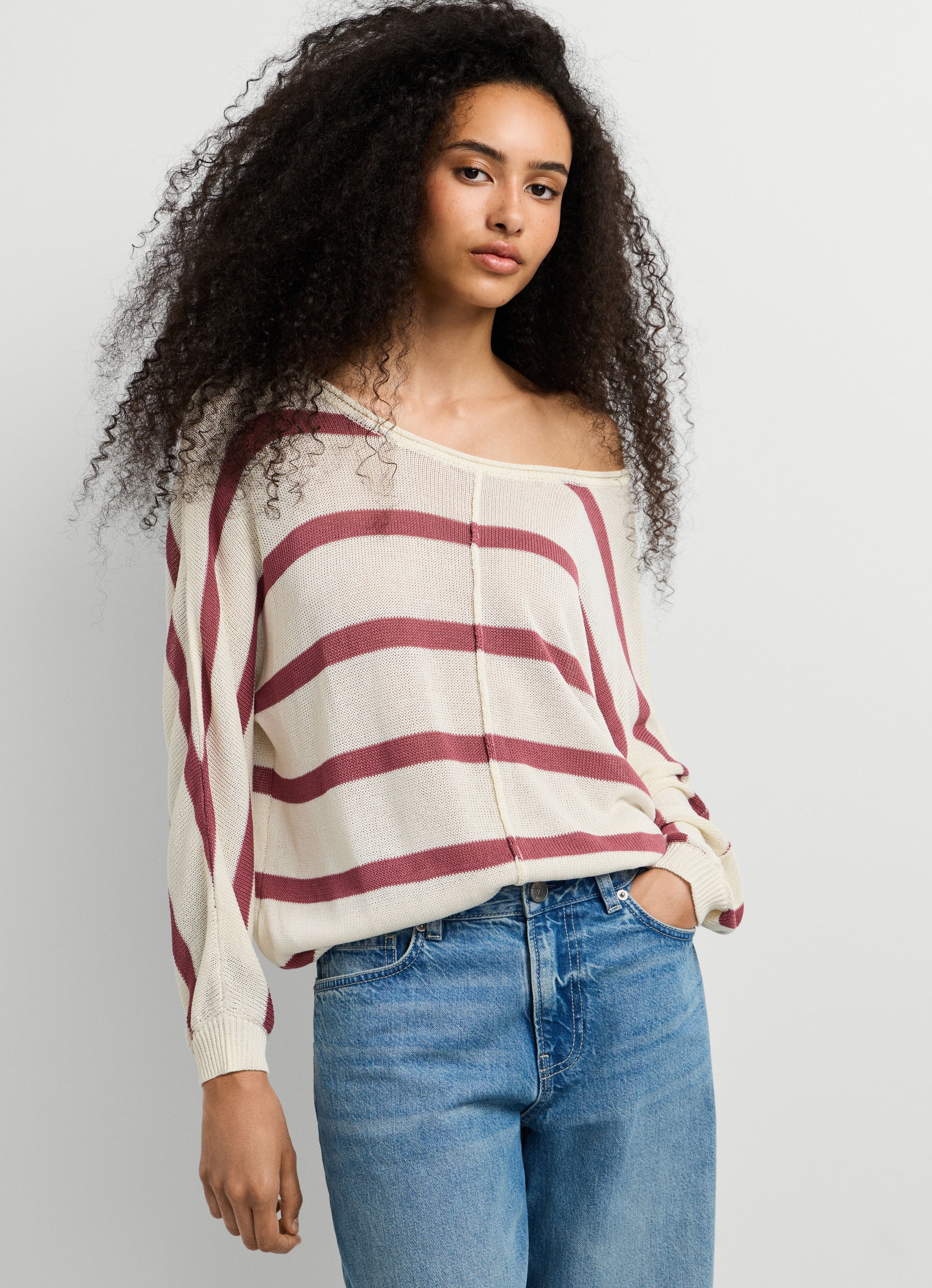 Pepe Jeans Pull en tricot »ALBERTA« im Streifen-Design, locker geschnitten