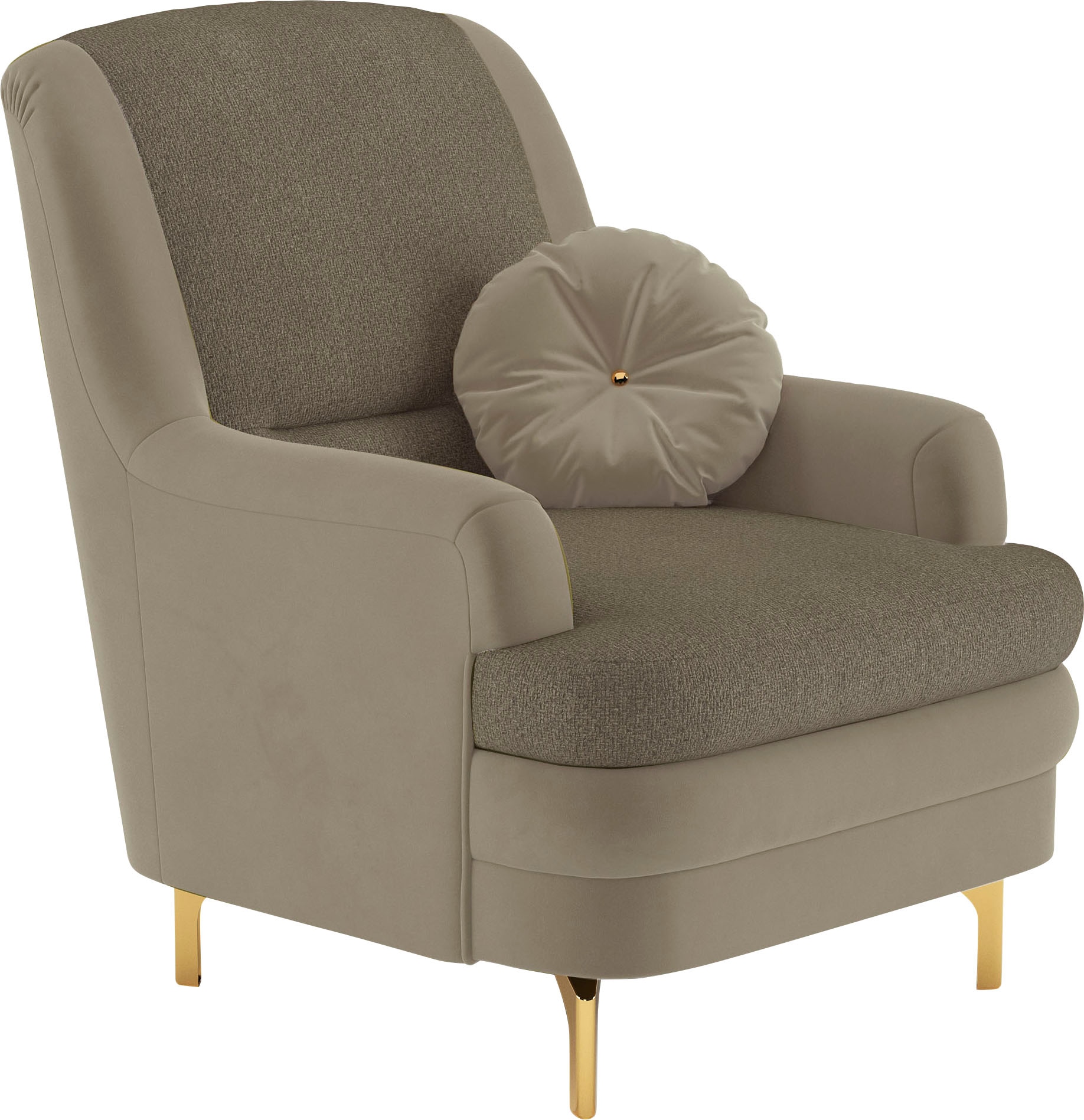sit&more Sessel »Orient«, inkl. 1 Zierkissen mit Strass-Stein, goldfarbenfabene Metallfüsse