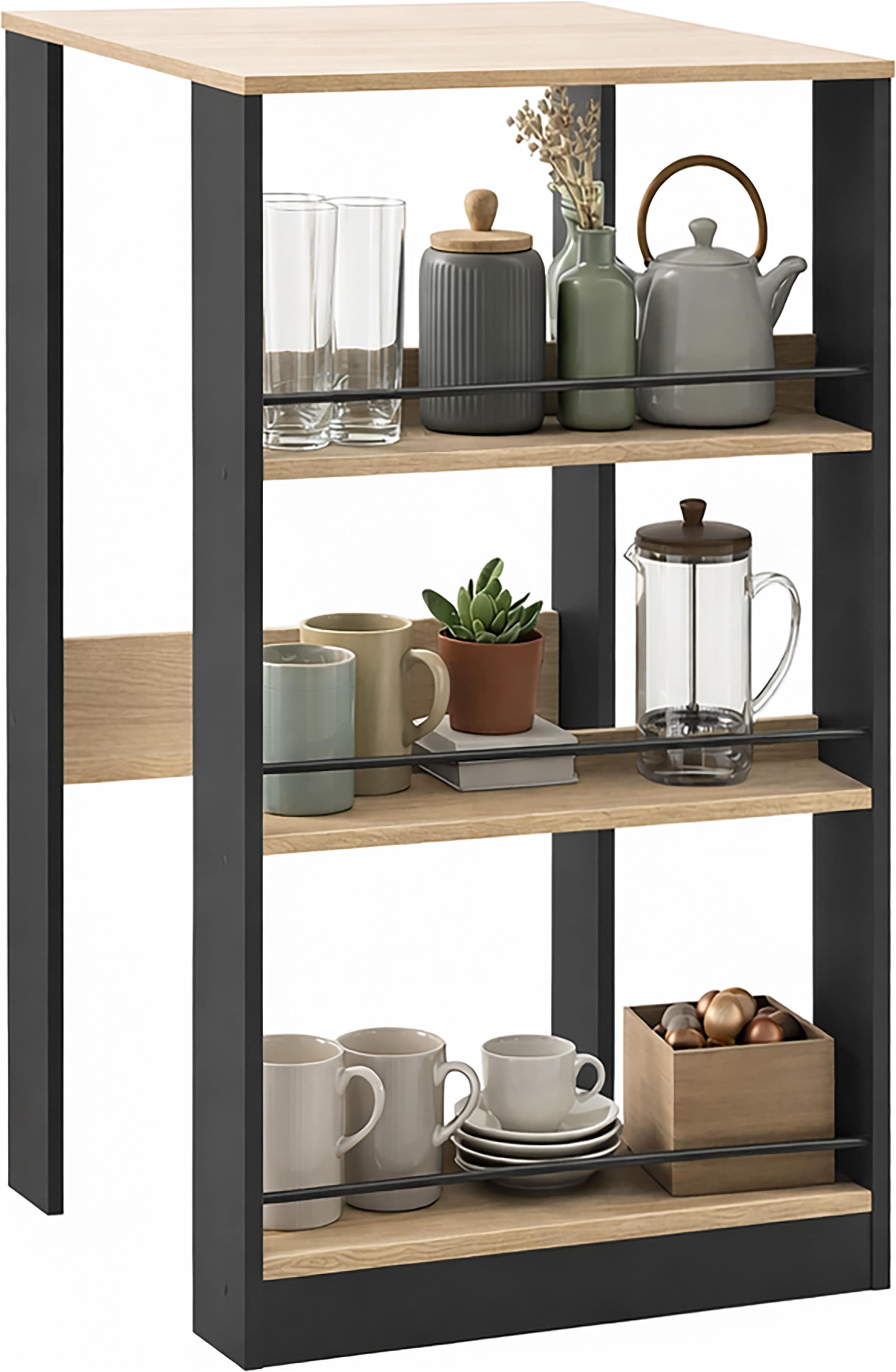KOCHSTATION Table de cuisine »KS-Kolari« 1 cuis tlg. Breite 58 cm, mit 3 offenen Fächern