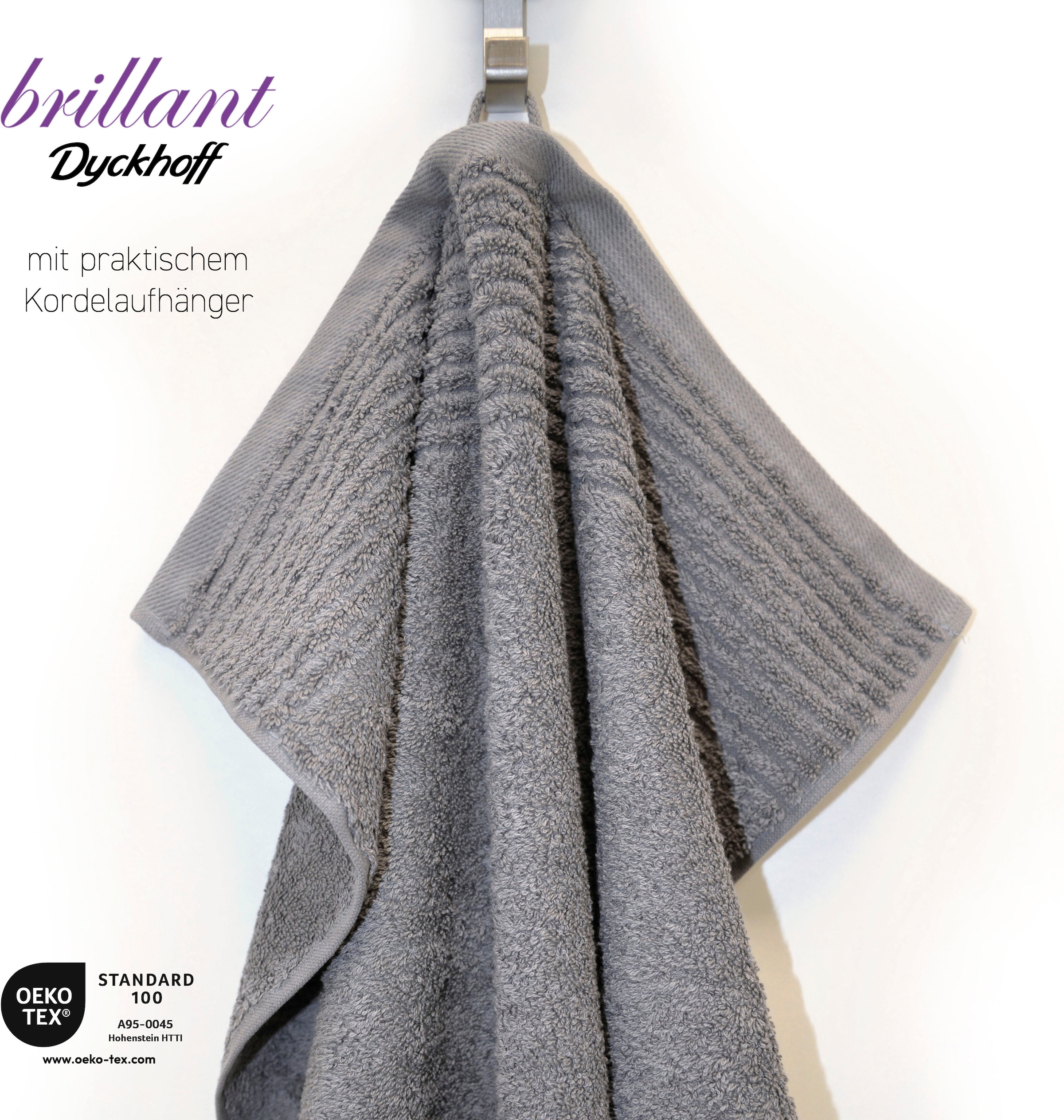 Dyckhoff Handtuch Set »Brillant«, Set, 6 tlg., Walkfrottee, mit Streifenbordüre;4 Handtücher (50x100cm), 2 Duschtücher (70x140cm)