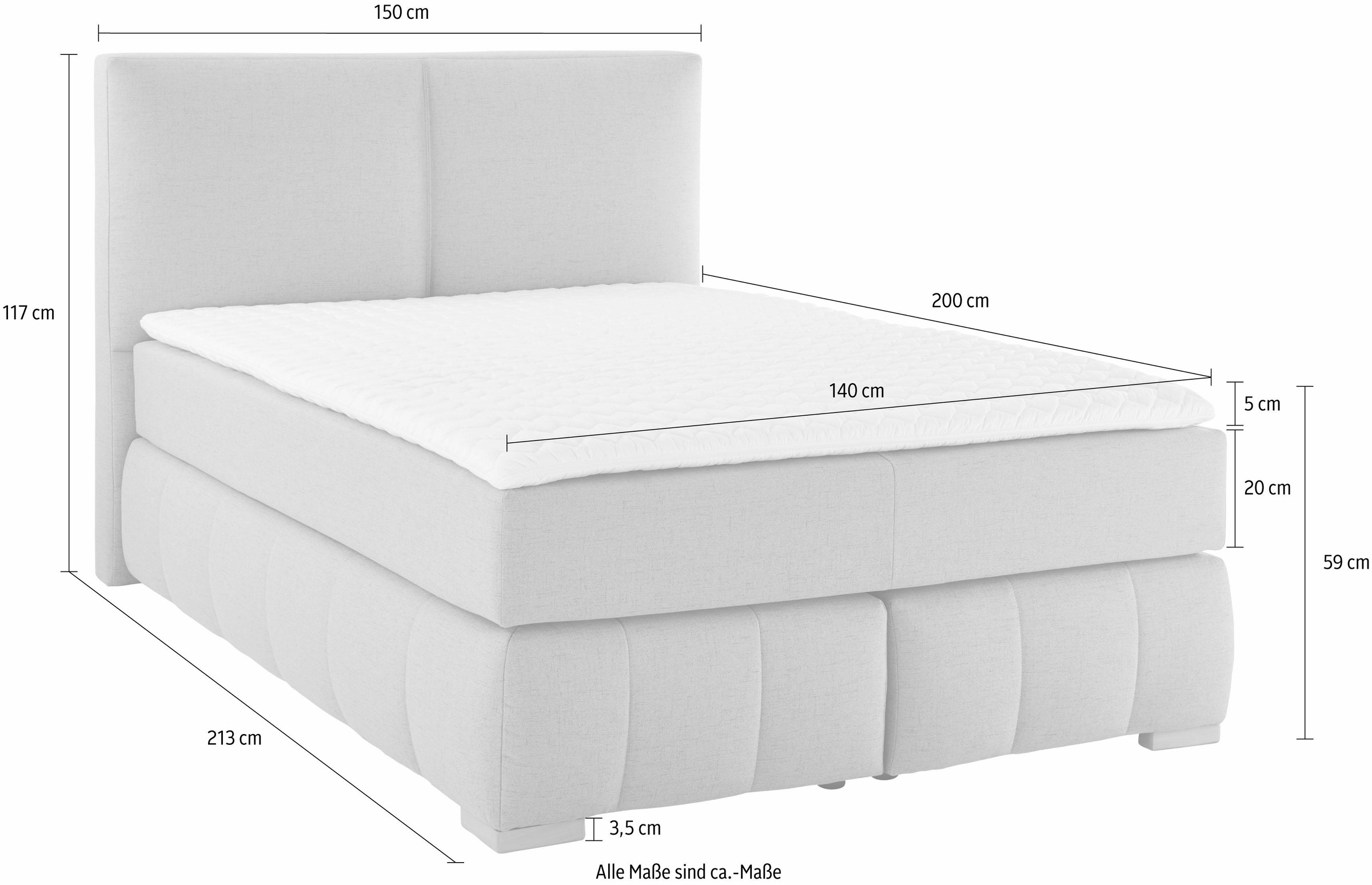 Guido Maria Kretschmer Home&Living Boxspringbett »Wehma«, inkl. Topper in 3 verschiedenen Matratzen, auch in Samtstoff