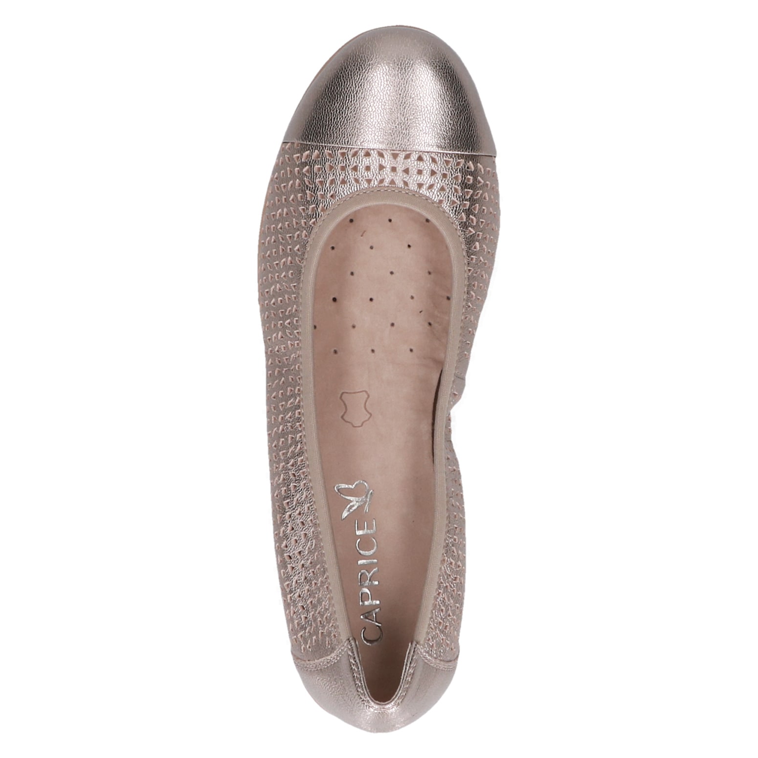 Caprice Ballerine  mocassin, chaussure confortable, chaussure à enfiler avec perforations