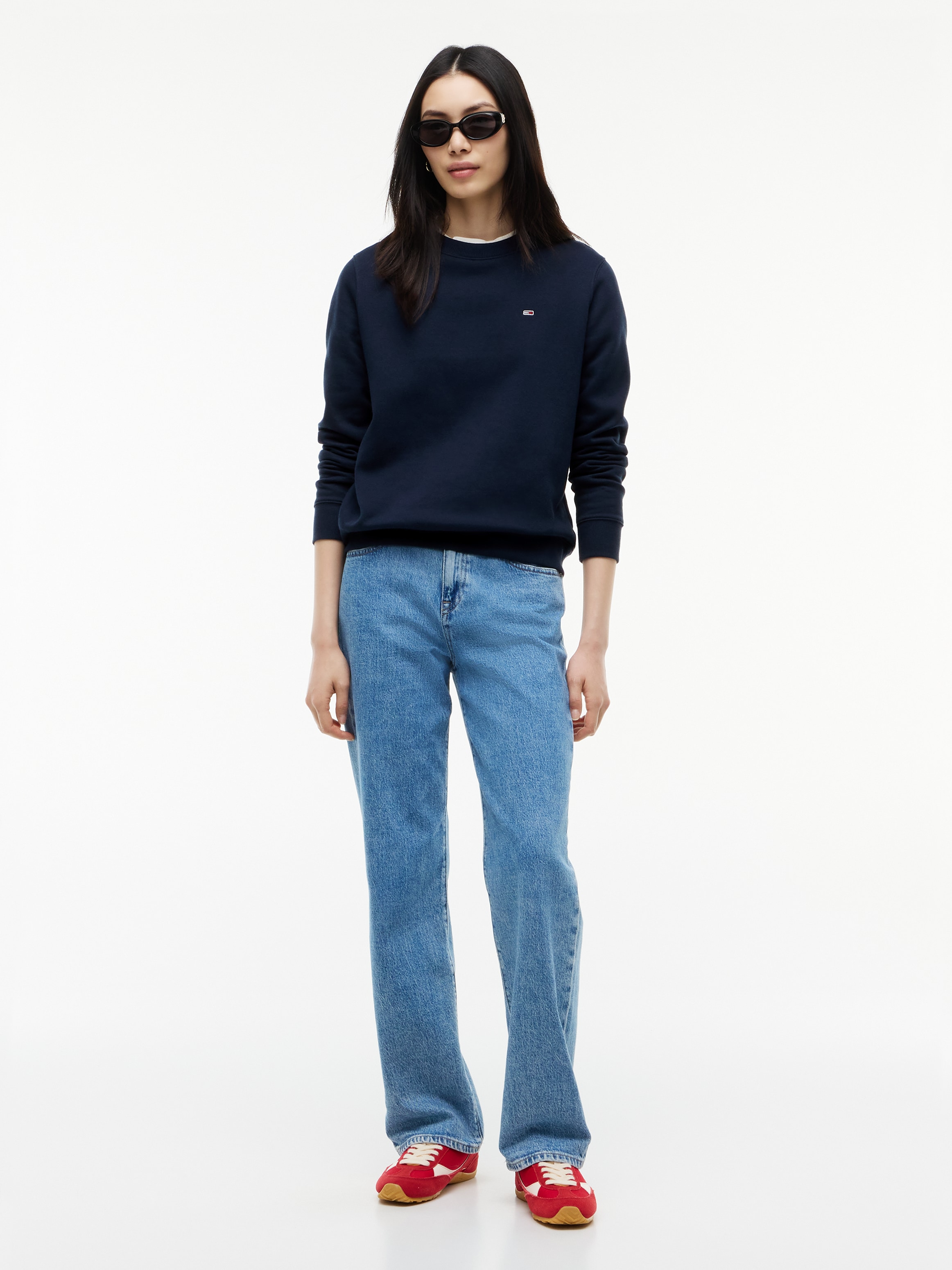 Tommy Jeans Sweatshirt »TJW REG S FLAG CREW«, mit Logostickerei, Regular Fit
