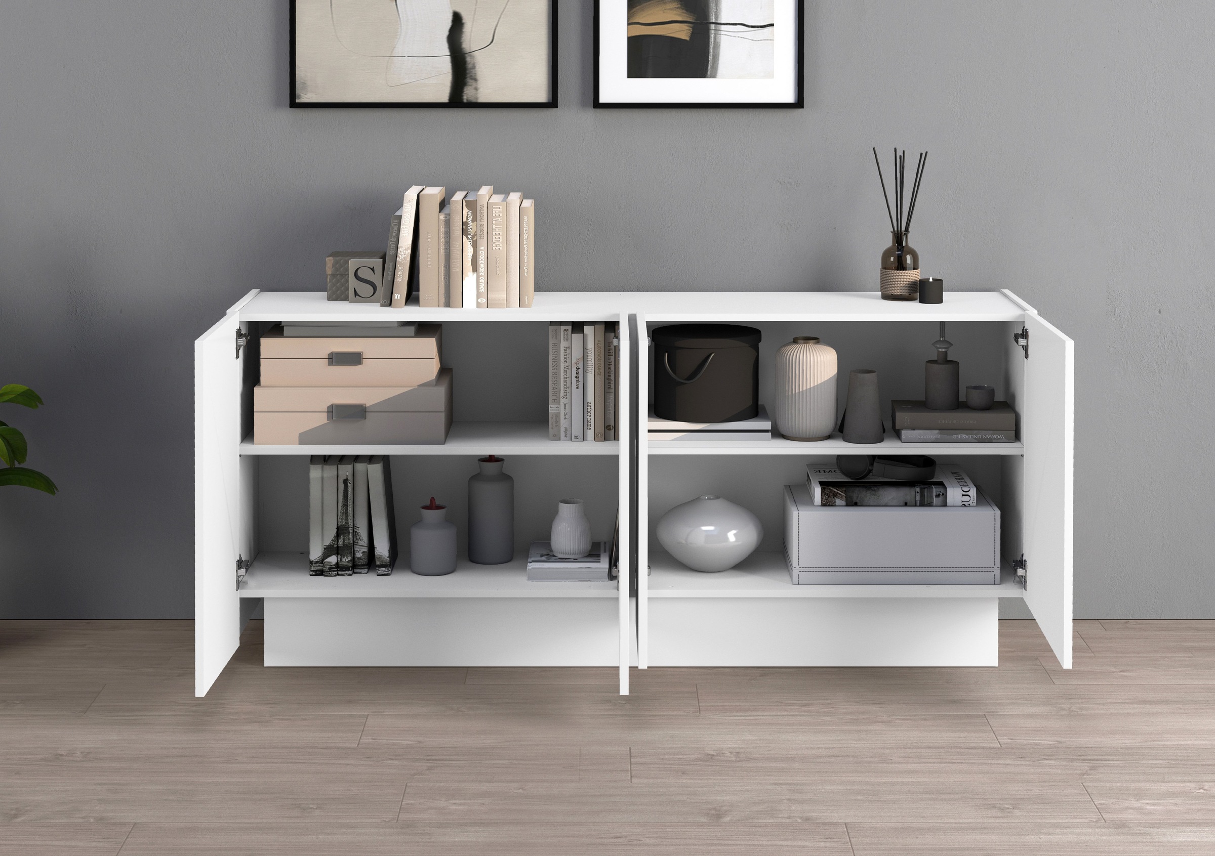 INOSIGN Sideboard »VELA, Sideboard, Breite 160 cm, Design mit schrägen Türen« 1 Stk. tlg. Made in Italy, Masse-B/T/H: 160x35x75,Sideboard, Anrichte, Kommode