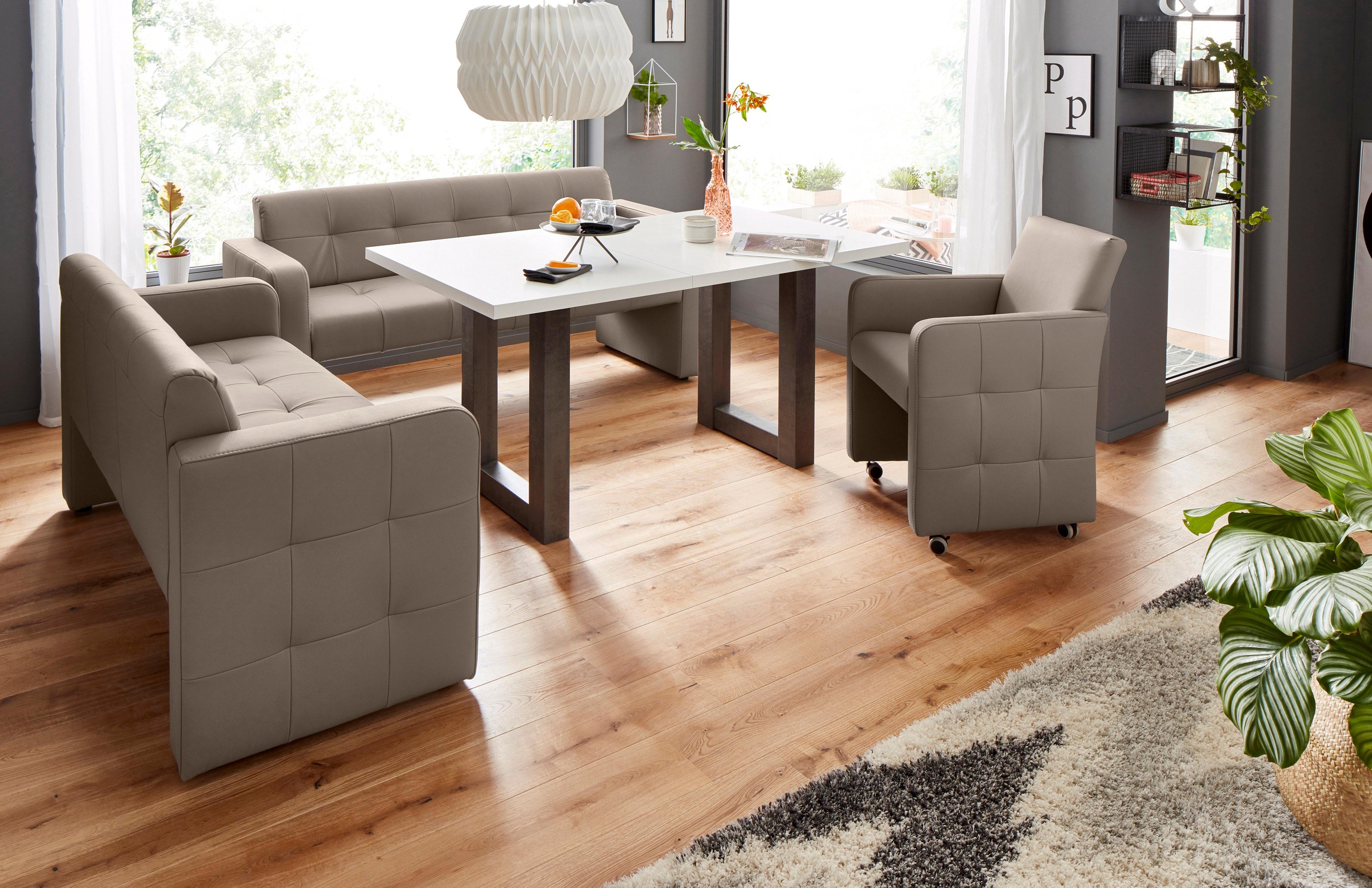 exxpo - sofa fashion Polsterbank »Barista Küchensofa, Sitzhöhe 49cm, kompakte Stellmasse«, Frei im Raum stellbar