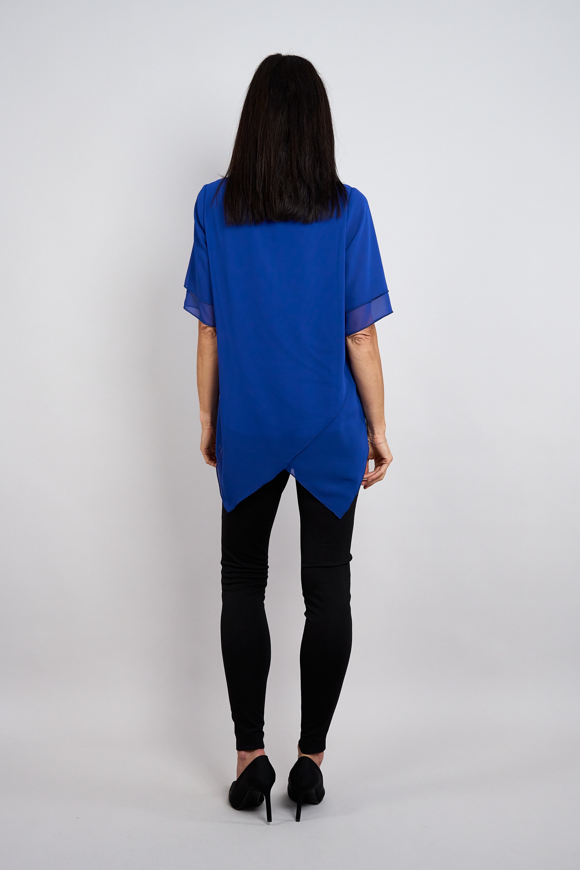 Seidel Moden Blouse à manches courtes style superposition / encolure en V arrondie / FABRIQUÉ EN ALLEMAGNE