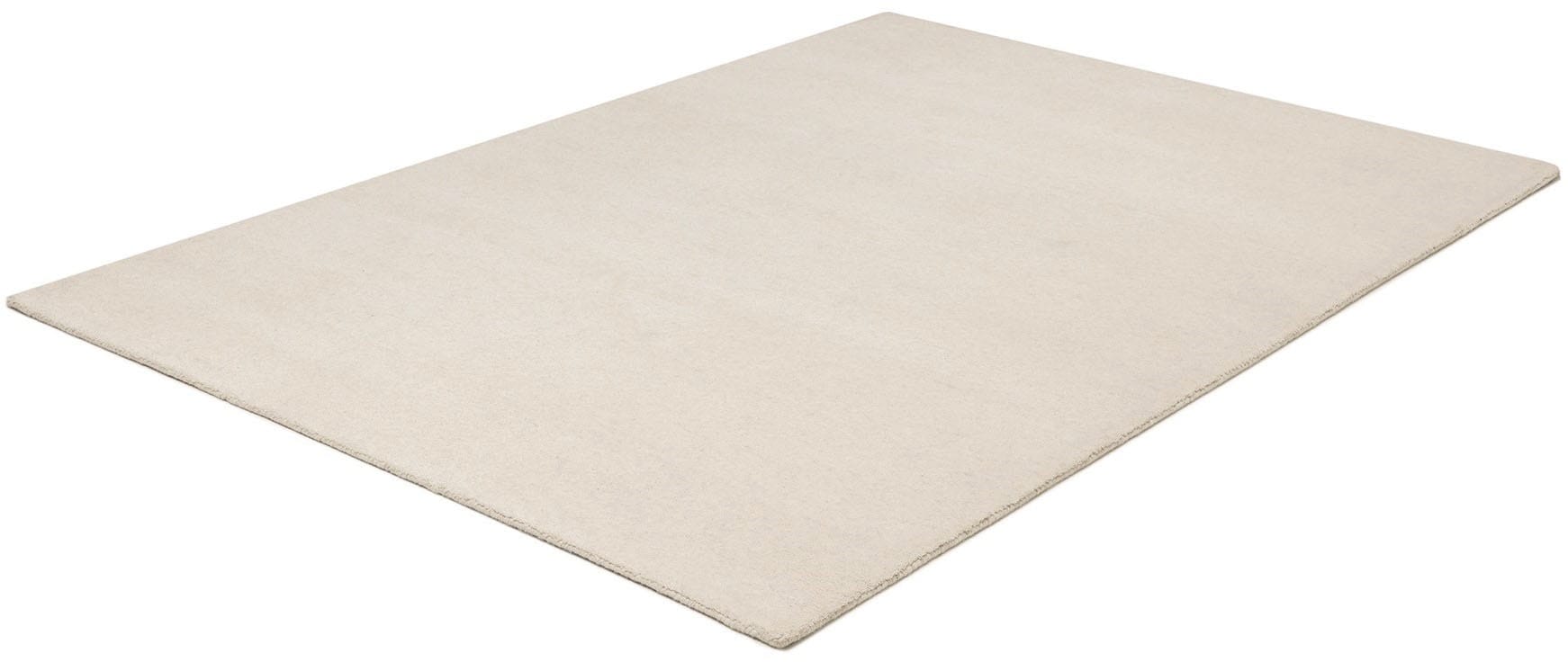 GOODproduct Wollteppich »Gabbo Natur, Handgefertigt, Teppich, reine Wolle, meliert« rechteckig 14 mm Höhe reine Wolle, Uni, Wohnzimmer, Schlafzimmer, Esszimmer