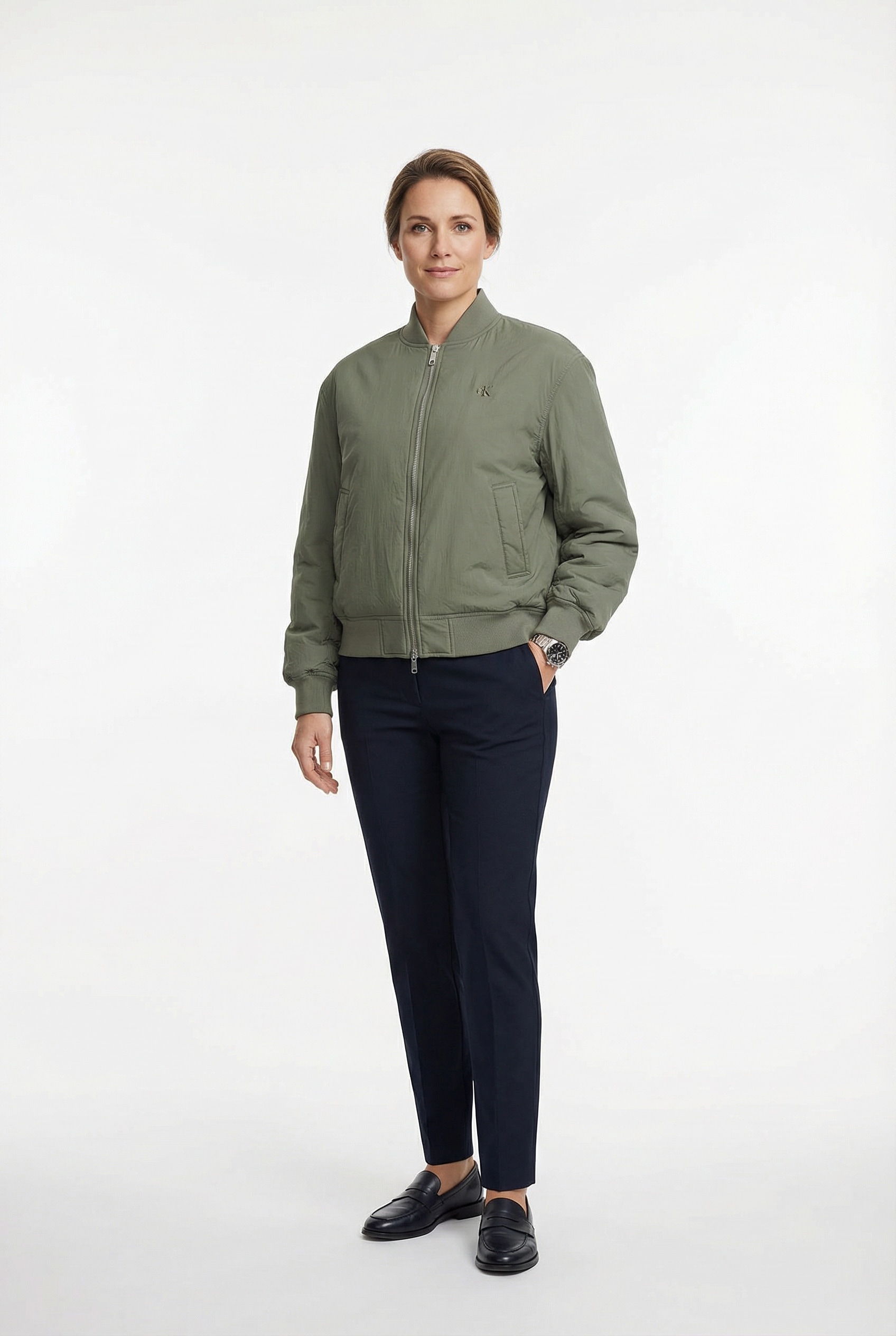 Image of Calvin Klein Jeans Bomberjacke ohne Kapuze Regular fit mit Stehkragen