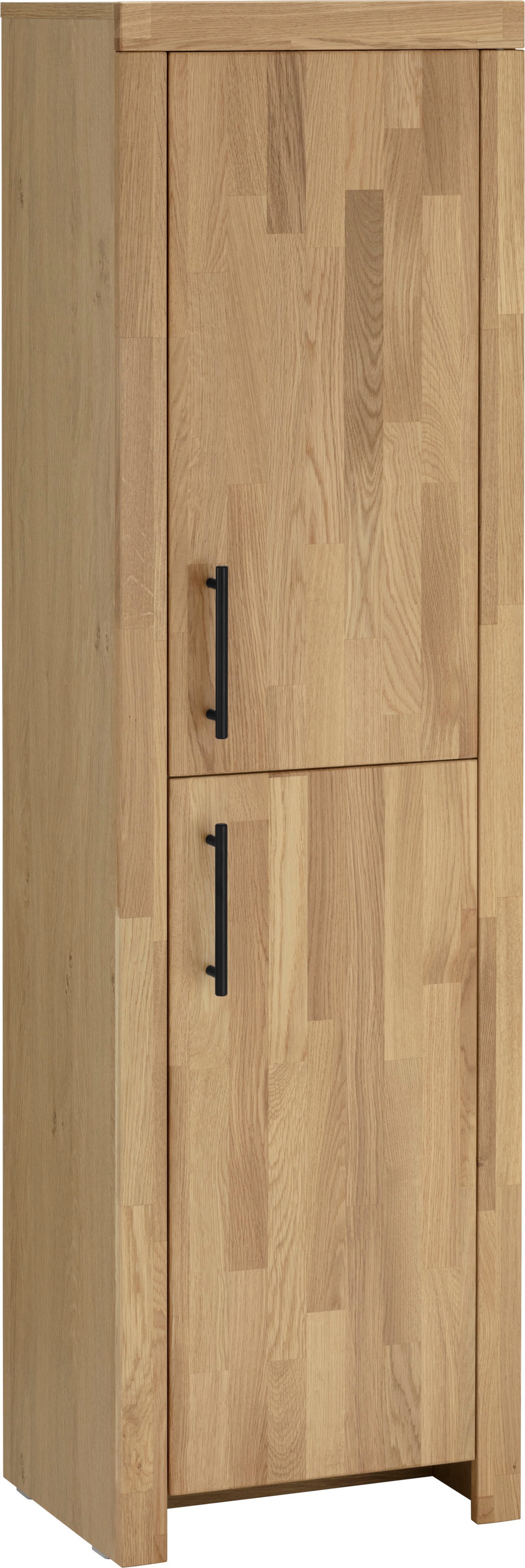 Image of Home affaire Hochschrank »Satori«, Höhe 153 cm, Fronten & Rahmen aus massiver Eiche, 2 Türen mit Metallgriffen bei Ackermann Versand Schweiz