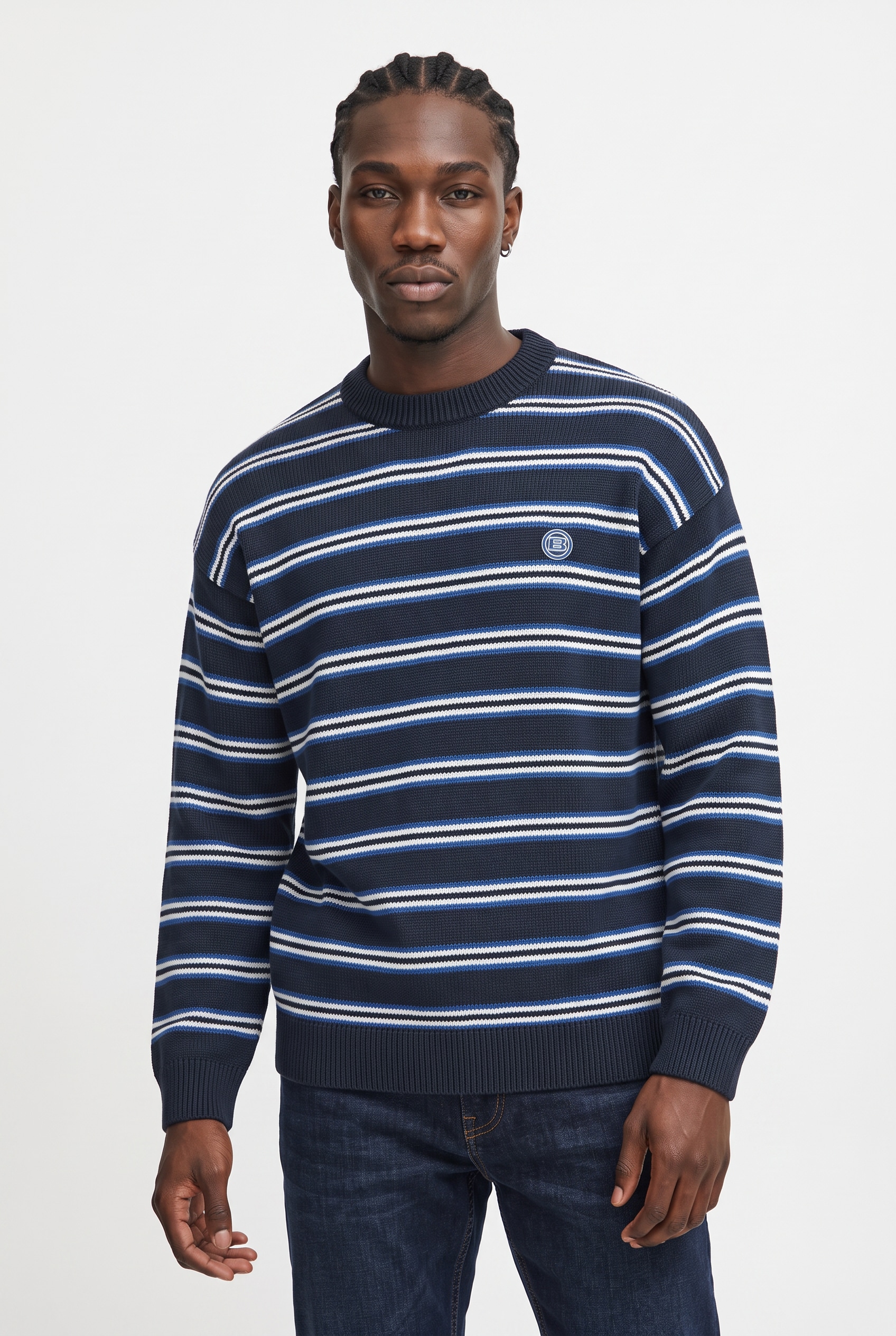 Image of Blend Rundhalspullover "BHCILAS CREW" Baumwolle, relaxed fit