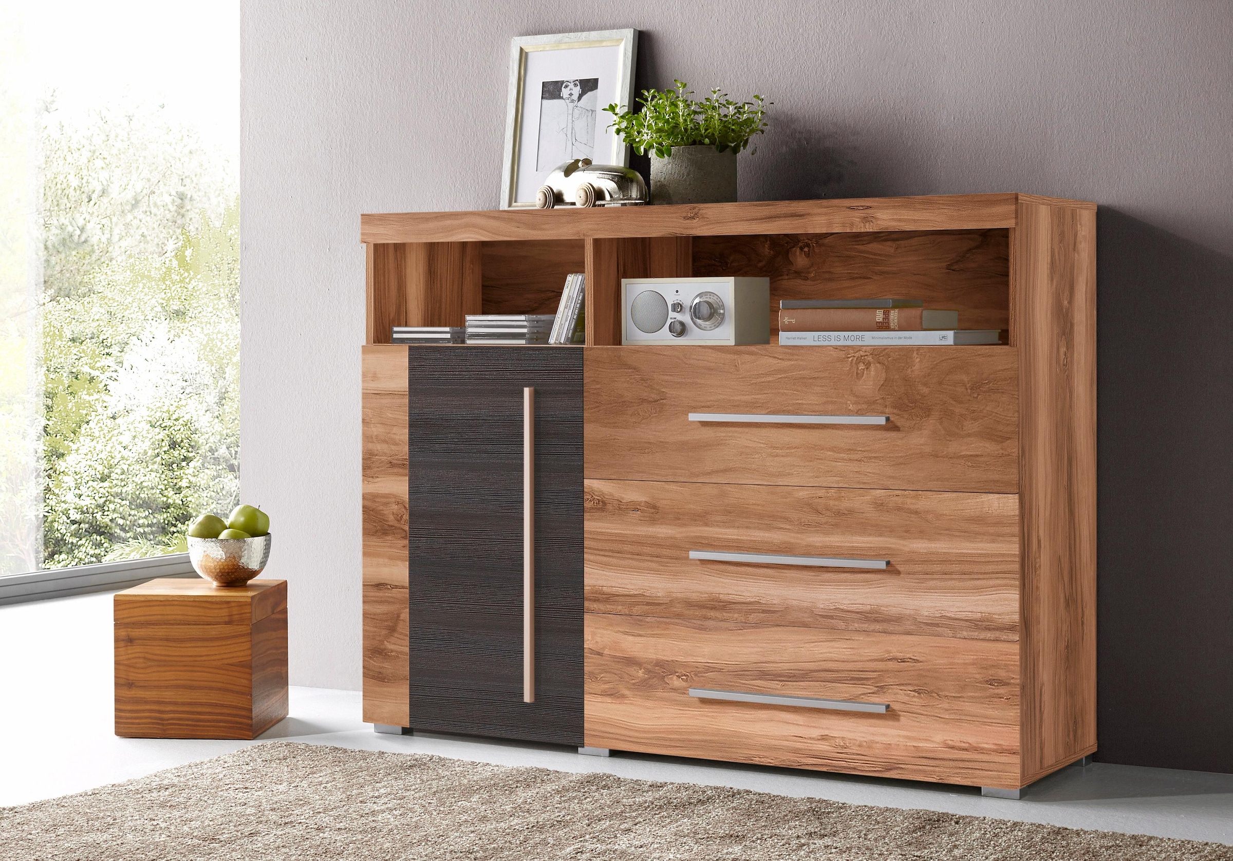 INOSIGN Kommode »Roger,Breite 120cm, moderne Anrichte mit 3 Schubladen«, Kommode mit viel Stauraum, Masse 120x92x38,5 (B/H/T)