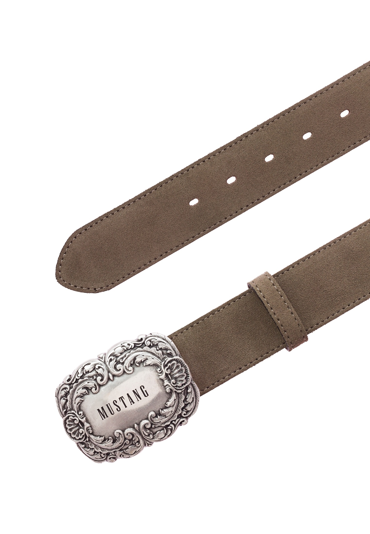 MUSTANG Ledergürtel 4 cm breit, geschwärzte Koppelschliesse