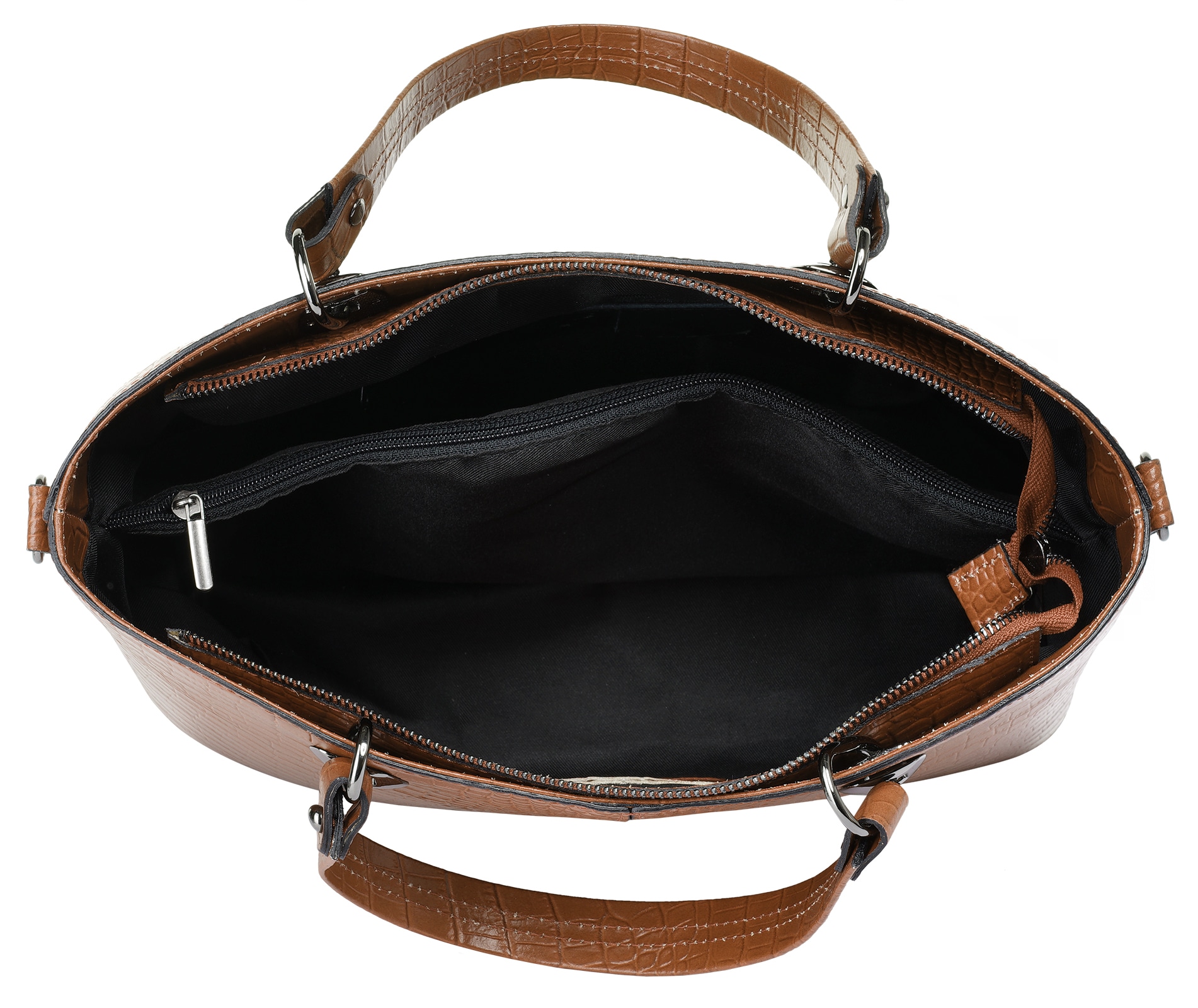 Cluty Henkeltasche, echt Leder, Made in Italy