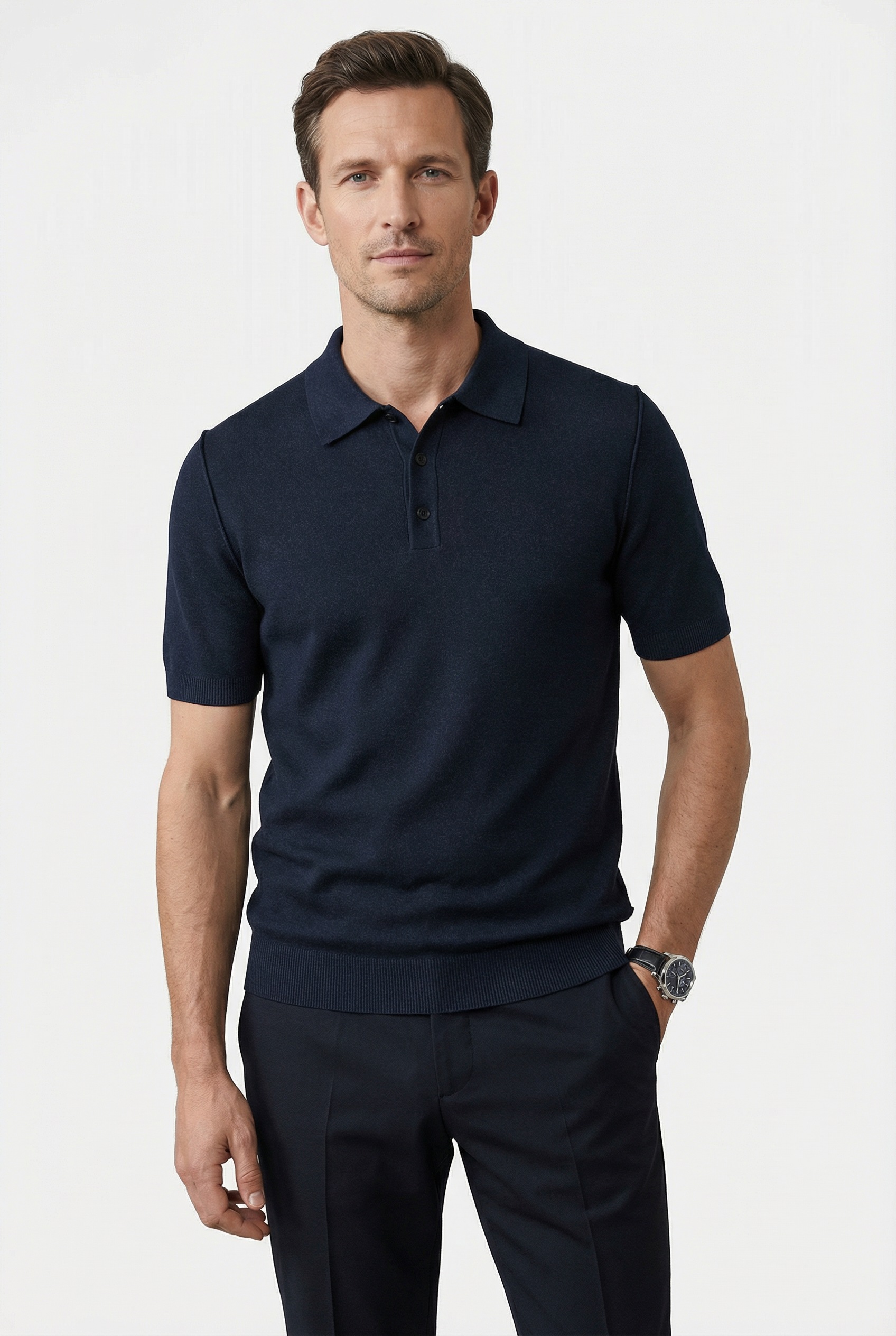 Image of OLYMP Poloshirt "Strick Casual" mit Knopfleiste, regular fit