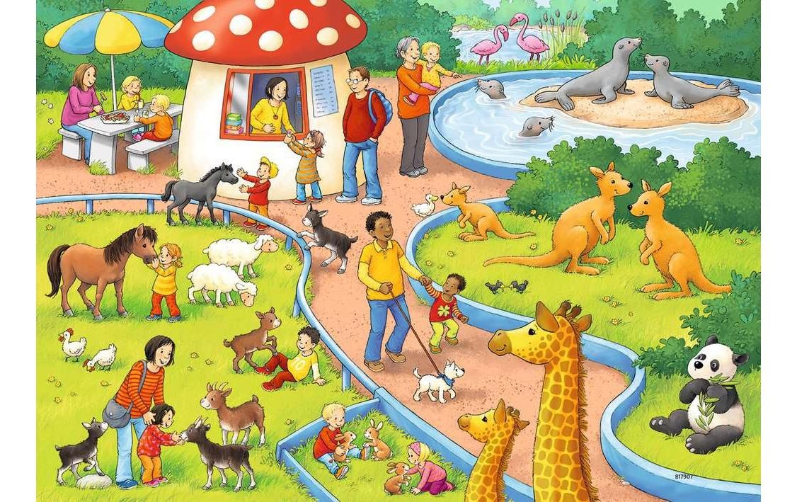 Ravensburger Puzzle »Ein Tag im Zoo«, (24 tlg.)
