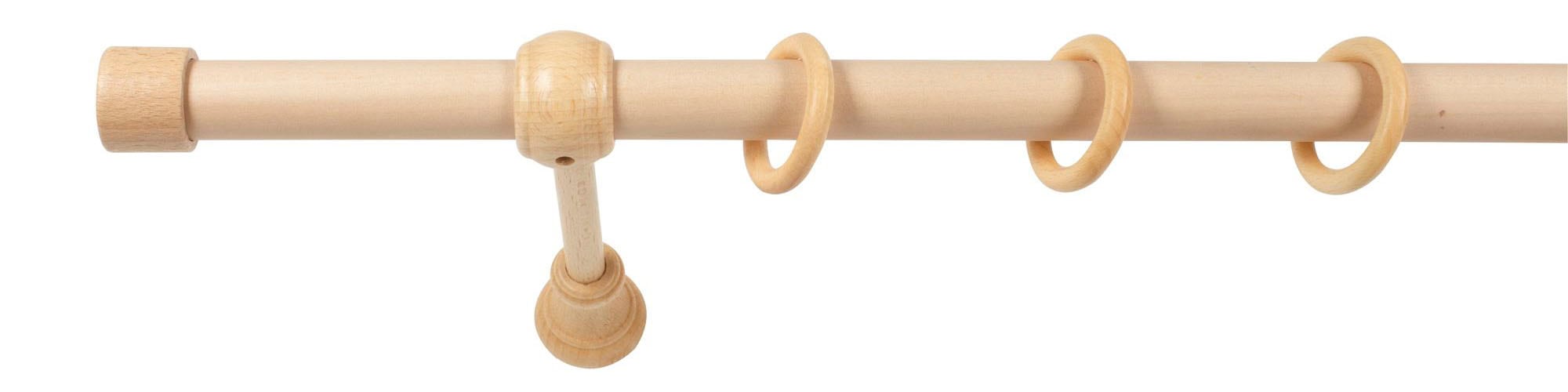 SN DECO GROUP Gardinenstange »Cafiro«, 1 läufig-läufig, Fixmass, 28 mm, Holz, verschiedene Längen und Farben, Komplettset