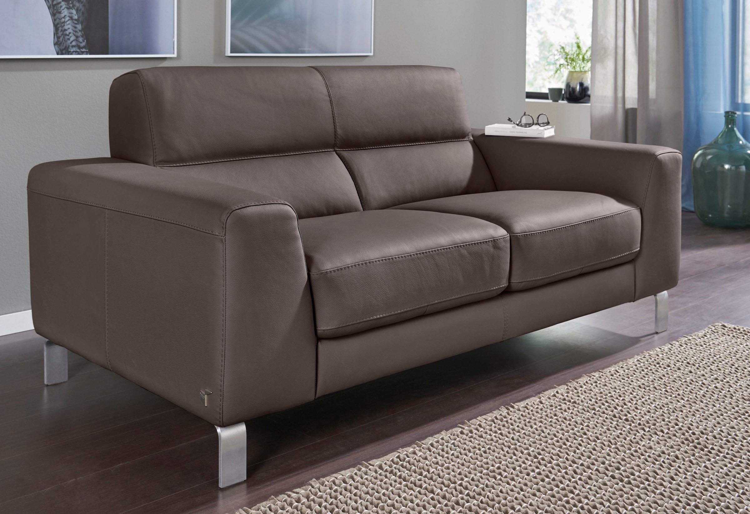 CALIA ITALIA 2,5-Sitzer »Simon, hoher Sitzkomfort, modern und elegant, italienisches Designsofa«, in zwei Lederqualitäten