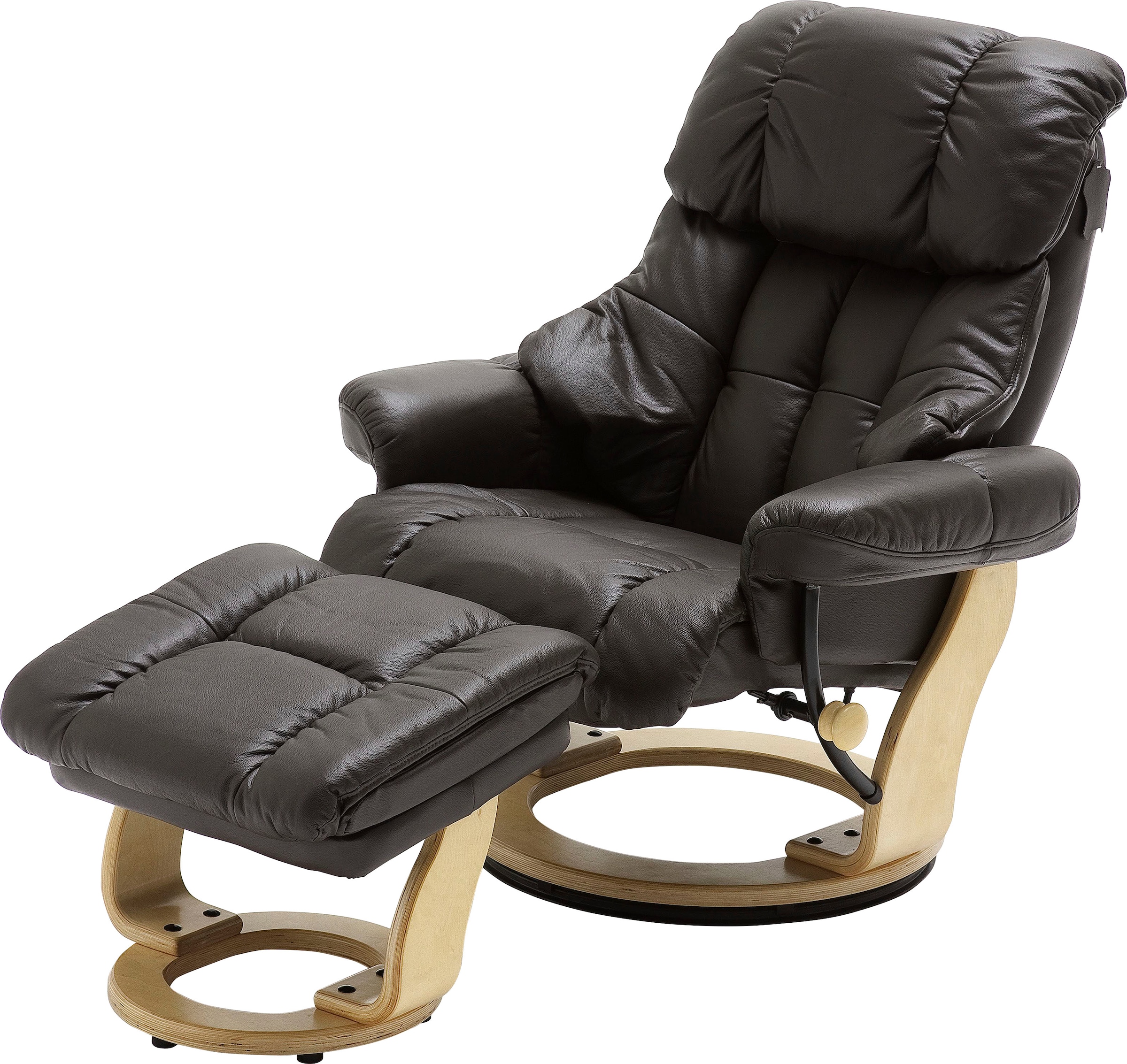 MCA furniture Relaxsessel »Calgary«, Fernsehsessel 360°drehbar inkl. Hocker mit Lederbezug