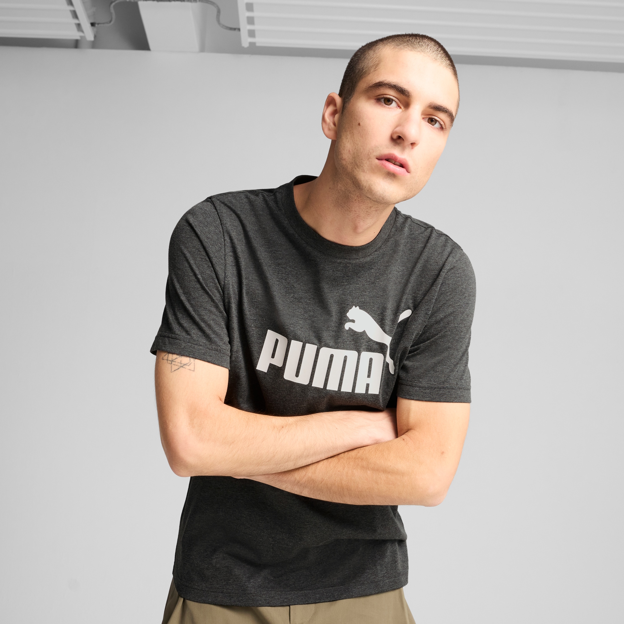 PUMA T-Shirt »ESS NO. 1 LOGO HEATHER TEE«