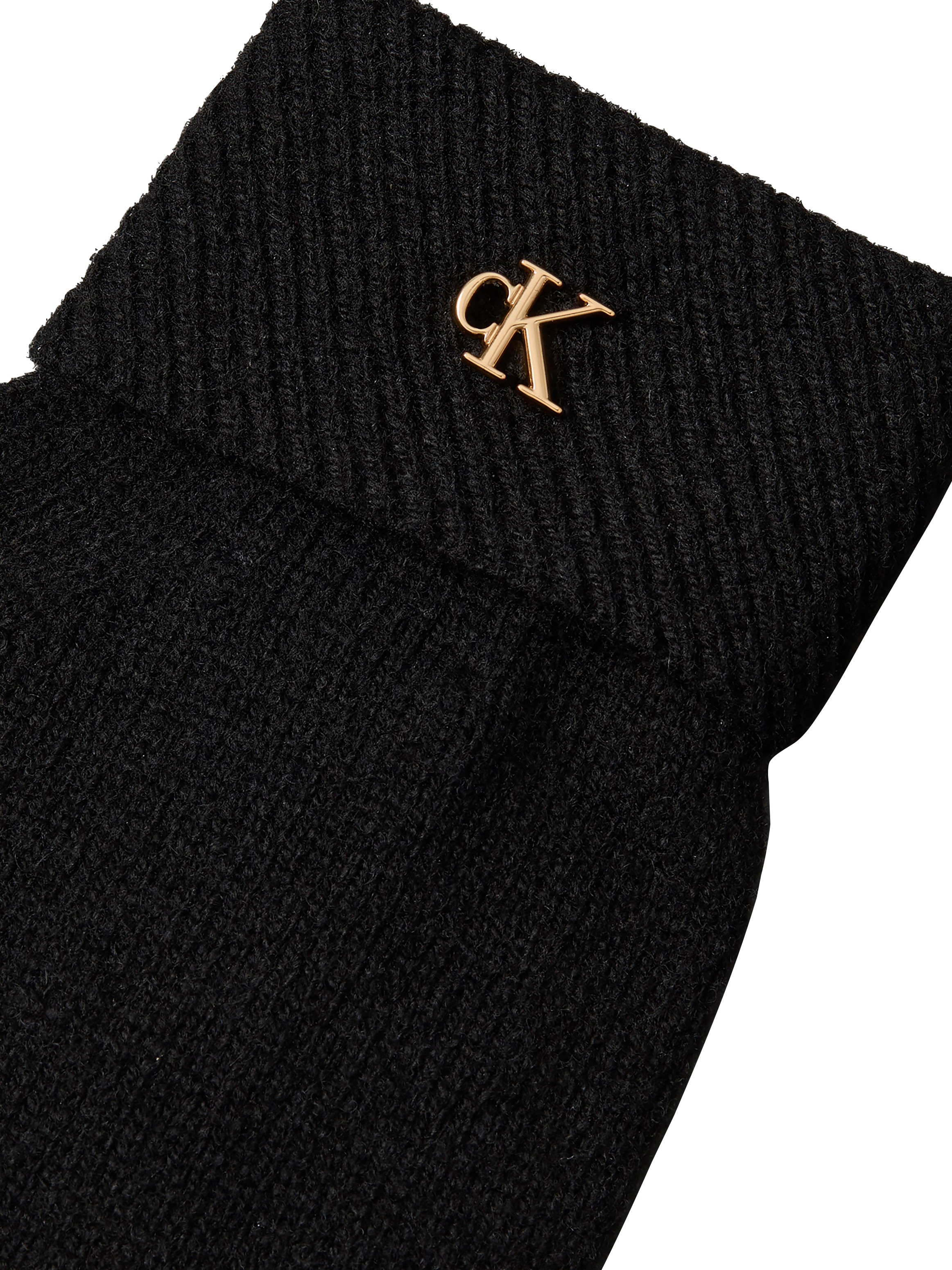 Calvin Klein Jeans Beanie »CK METAL BEANIE+GLOVES GIFTSET« Regular fit mit Markenlabel, Wollmischung