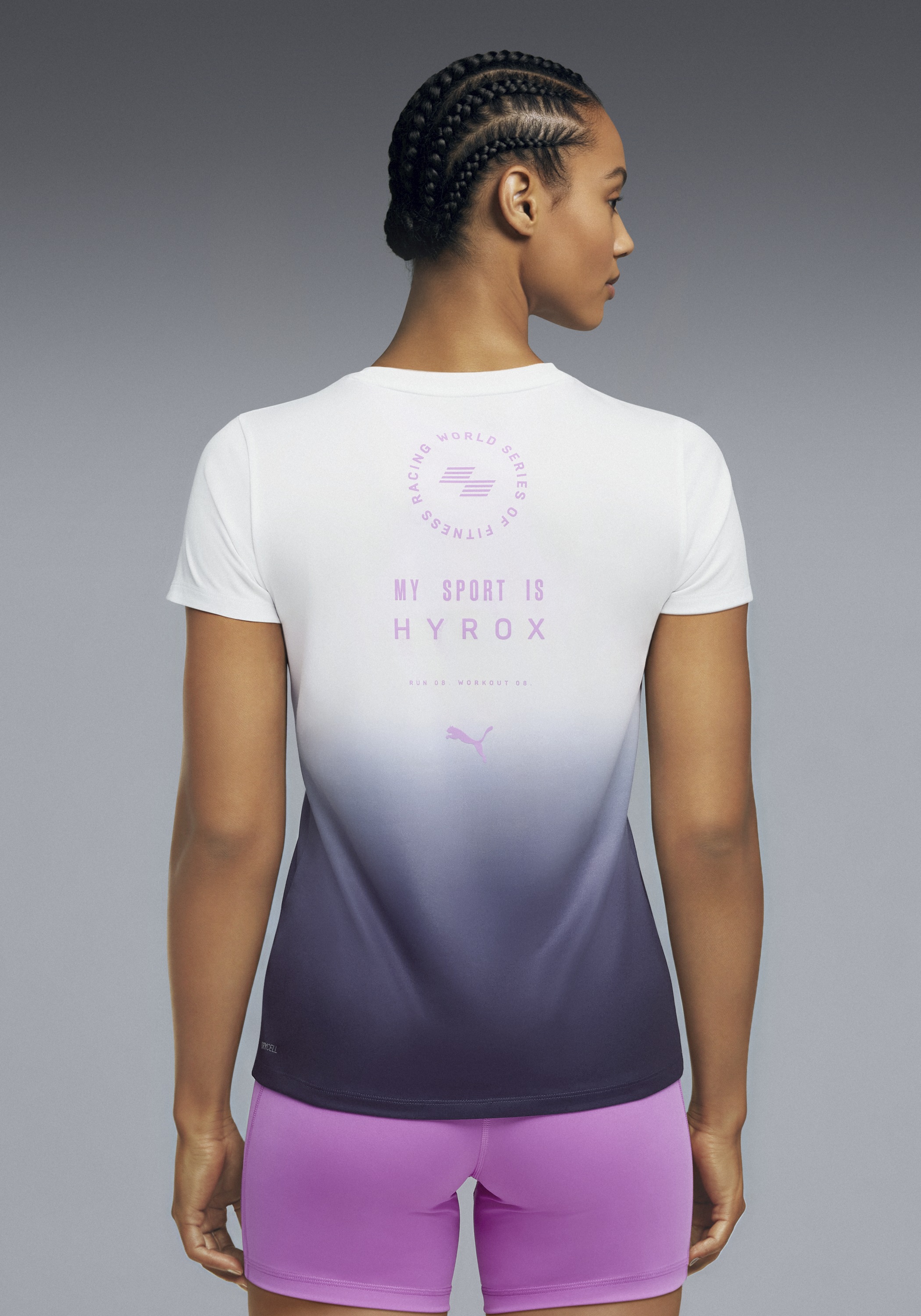 PUMA T-shirt d'entraînement »W  X HYROX POLY GRAPHIC TEE« Regular Fit, kurze Ärmel, für Fitness, atmungsaktives Material