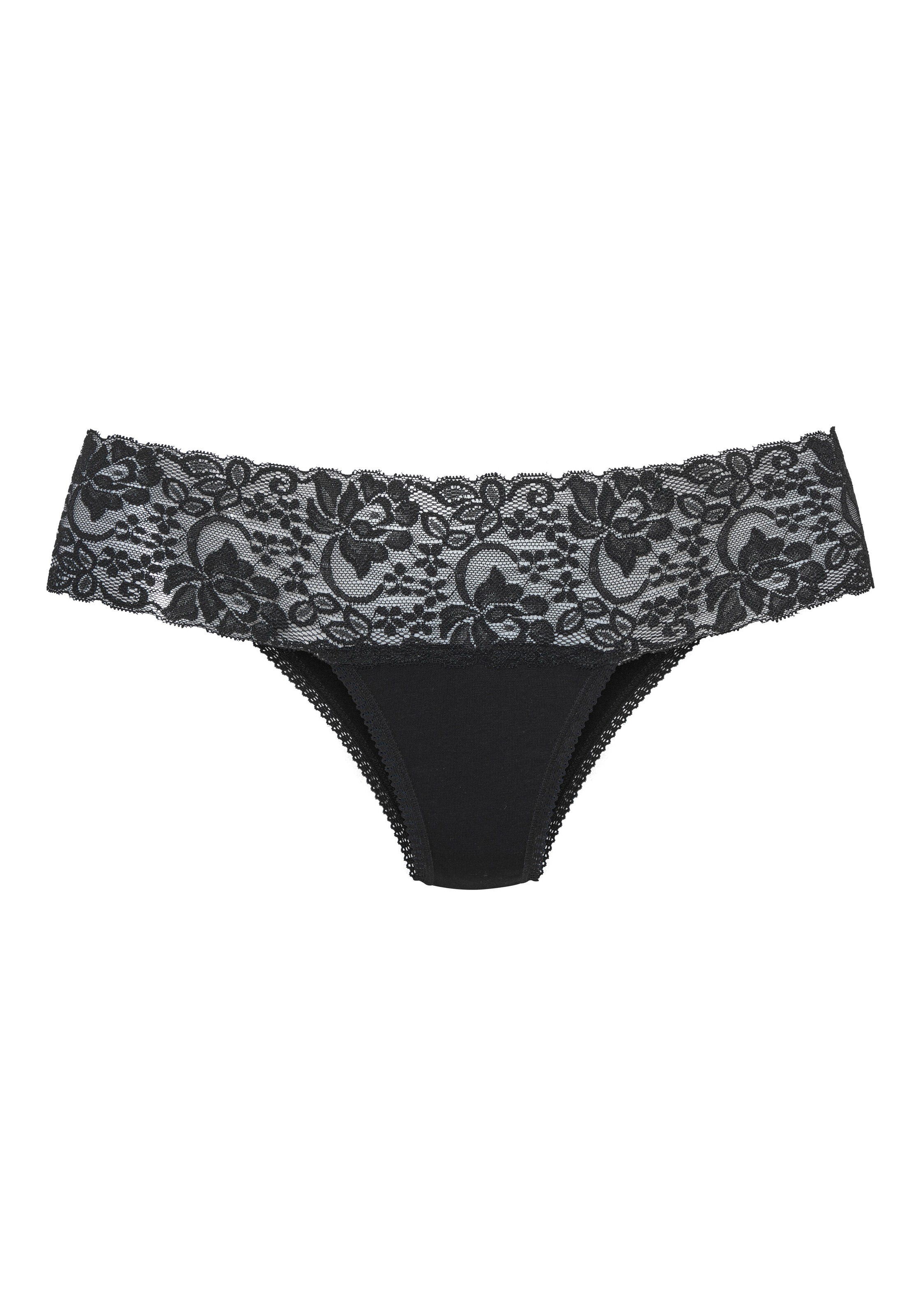 Vivance Slip brésilien pack de 3,  en coton élastique avec dentelle florale