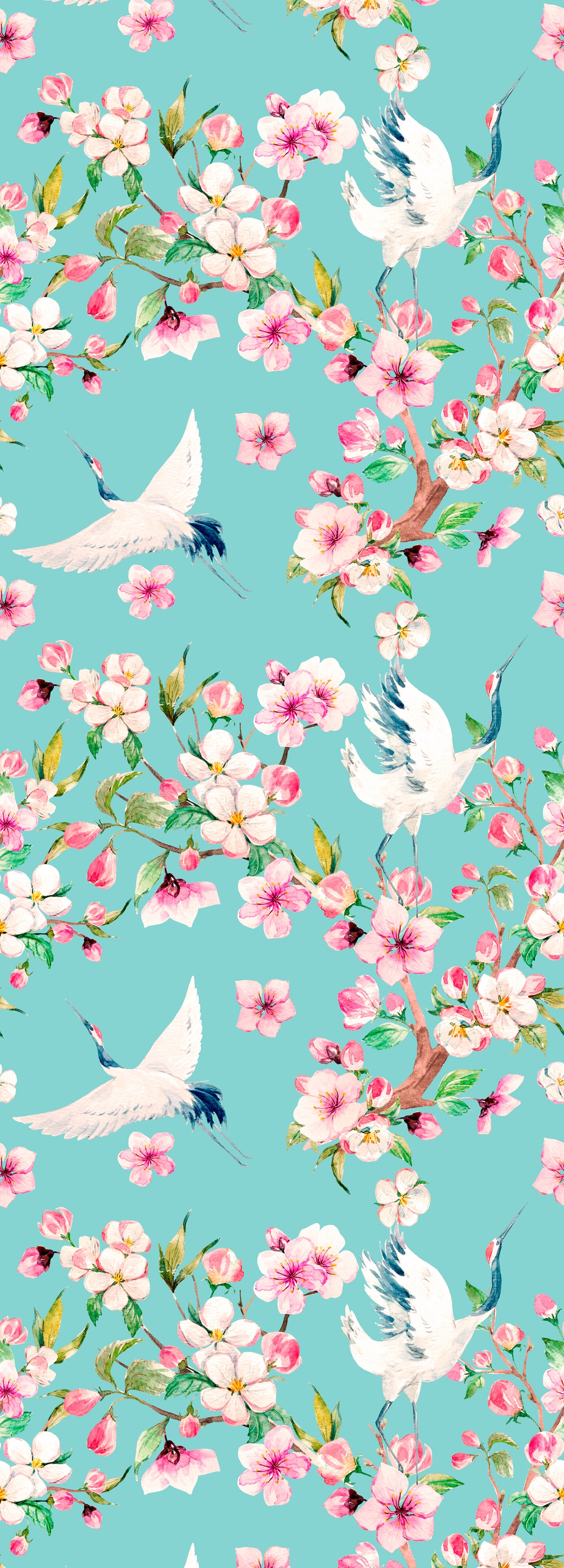 Image of queence Vinyltapete "Anja" Motiv bedruckt botanisch floral gemustert natürlich glatt 90x250cm, selbstklebend, kinderleichte Anbringung, Sticker