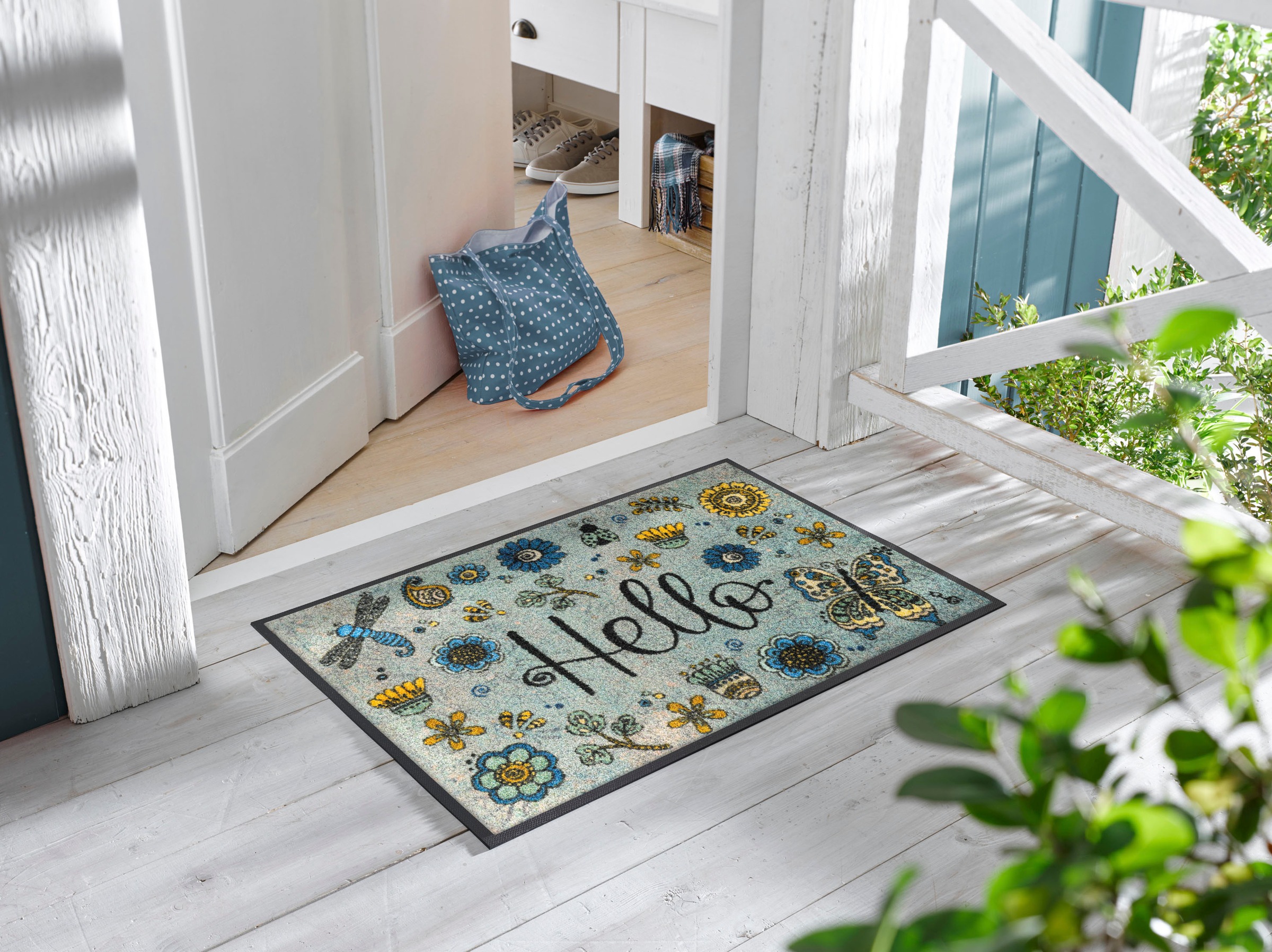 wash+dry by Kleen-Tex Fussmatte »Hello Flowers«, rechteckig