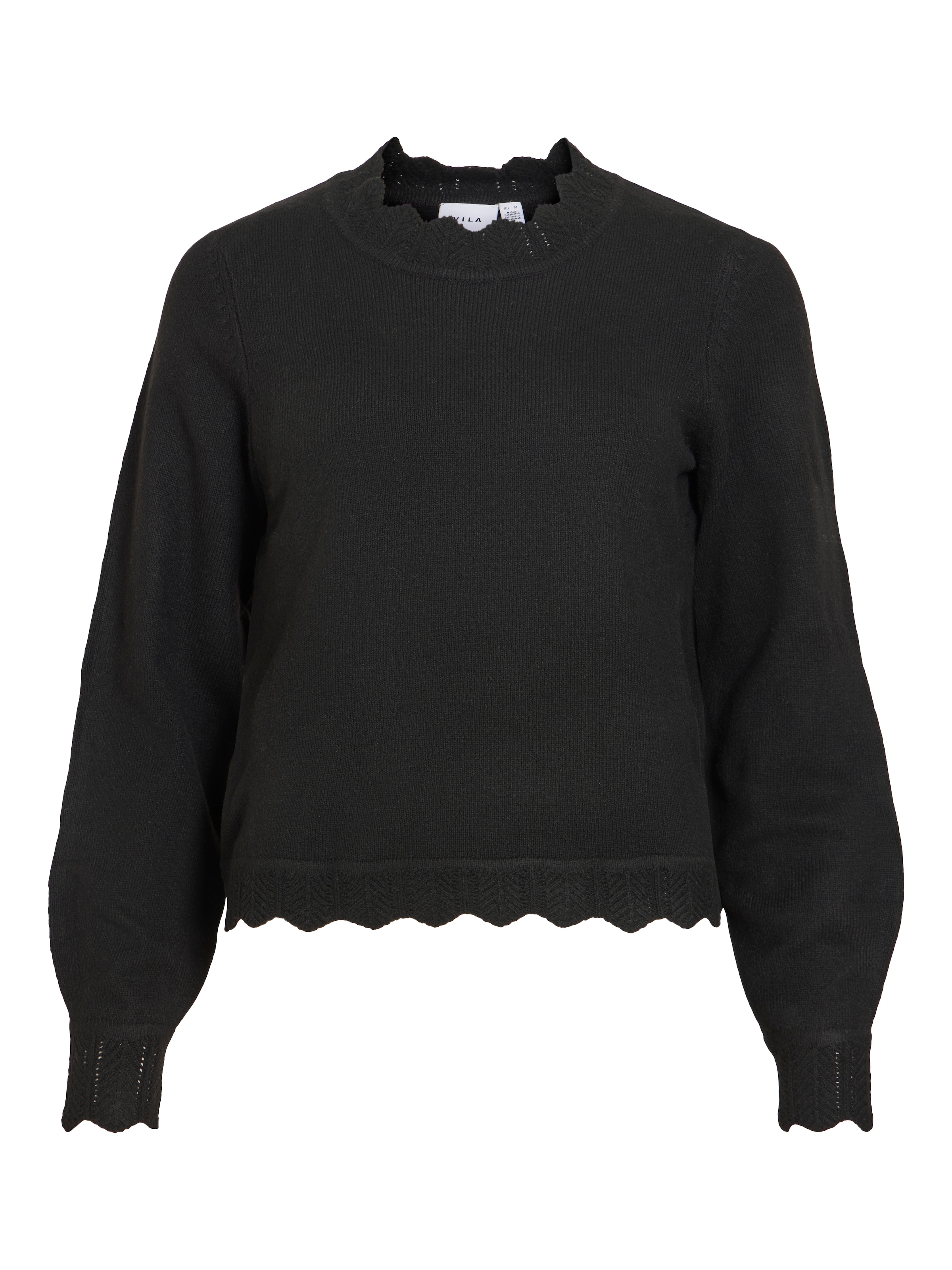 Vila Pull en tricot »VINIKOLINA O-NECK L/S KNIT TOP - NOOS« mélange de matériaux, coupe régulière