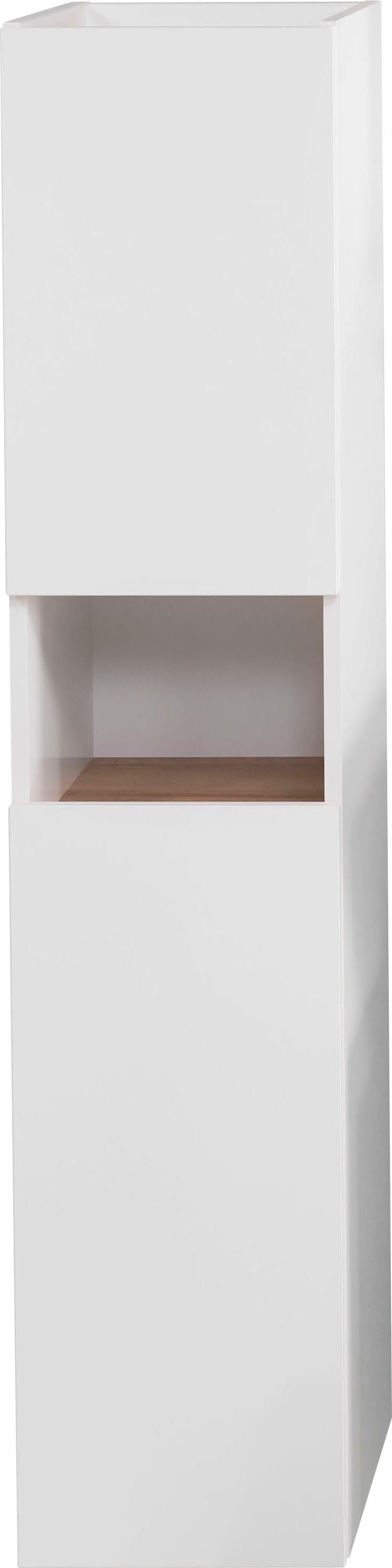 Image of Saphir Midischrank "Quickset 947 Badschrank 30 cm breit, 2 Türen, 1 Nische" Badezimmer-Midischrank inkl. Türdämpfer, Weiss Glanz, grifflos