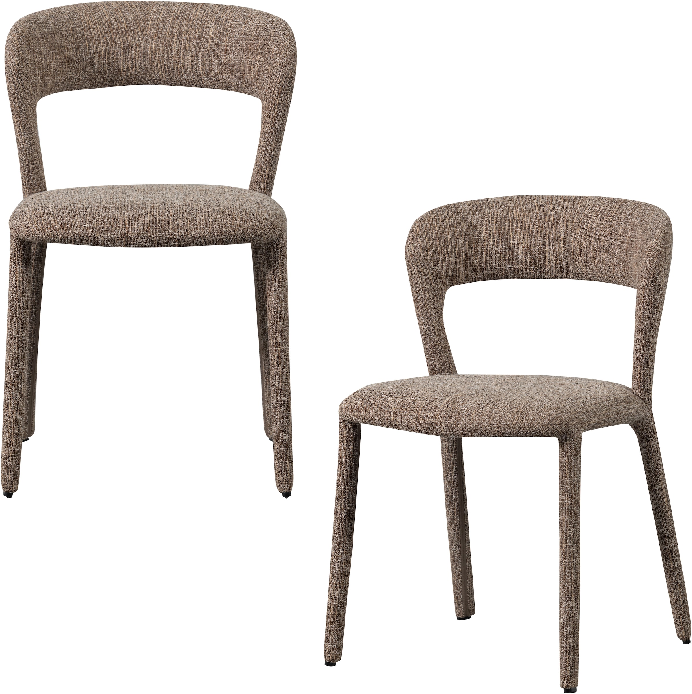 Image of WOOOD Esszimmerstuhl "Noble mit Bezug und vollgepolstertem Gestell B 51 x T 56 x H 76 cm" (Set) 2 Stk.(Set, 2 St) Melange-Bezug, Tragkraft 120 kg, Hohe Verschleissfestigkeit